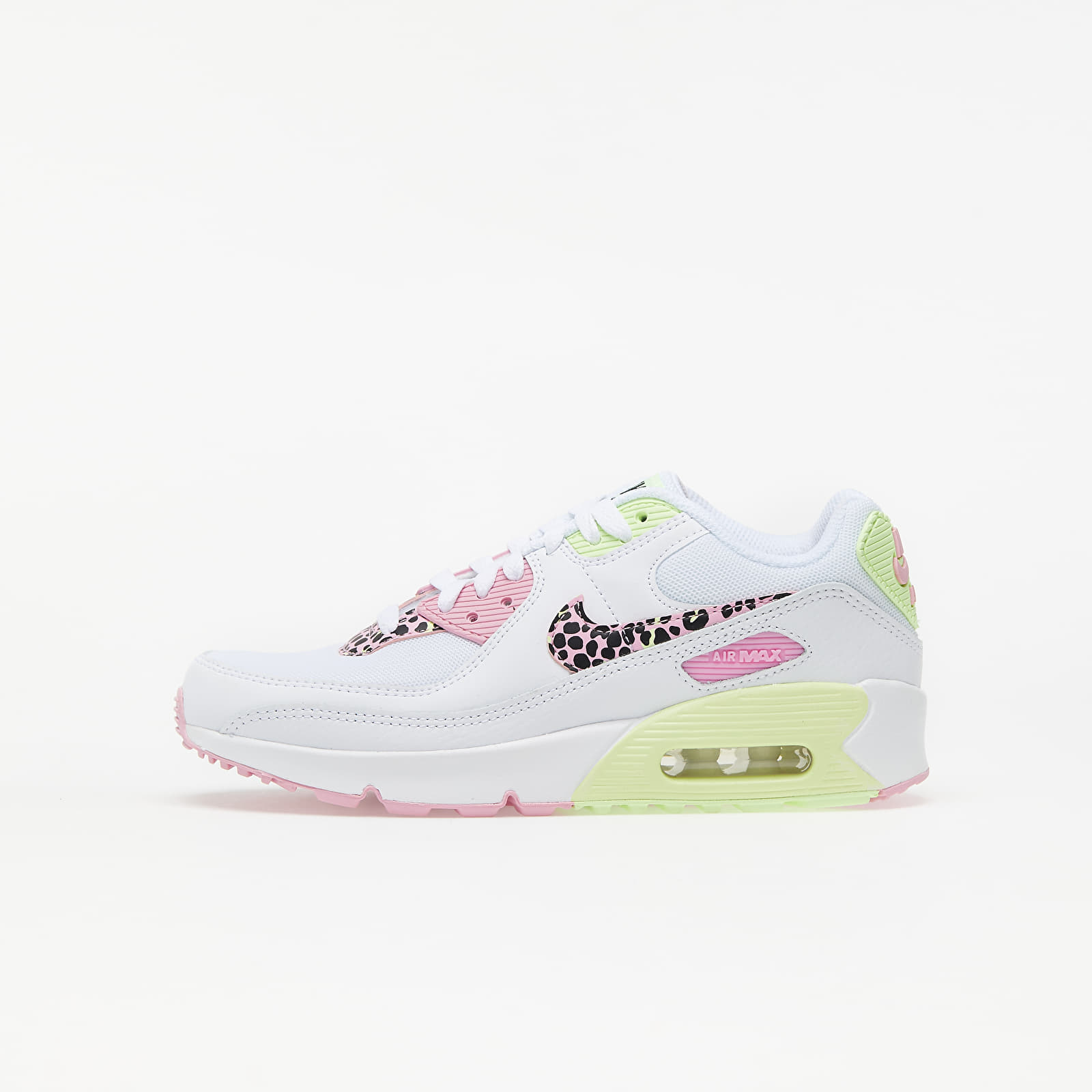 Nike Air Max 90 GS White/ Pink Rise-Pink Rise-Barely Volt DA4675-100