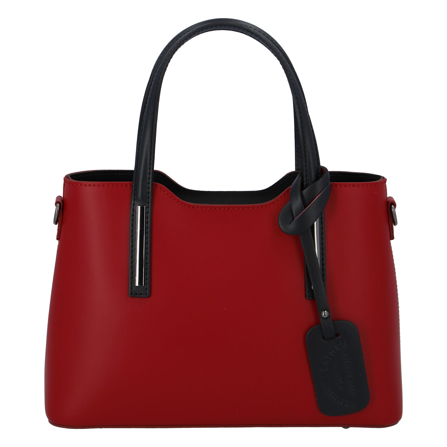 Menší kožená kabelka červeno černá - ItalY Alex červená