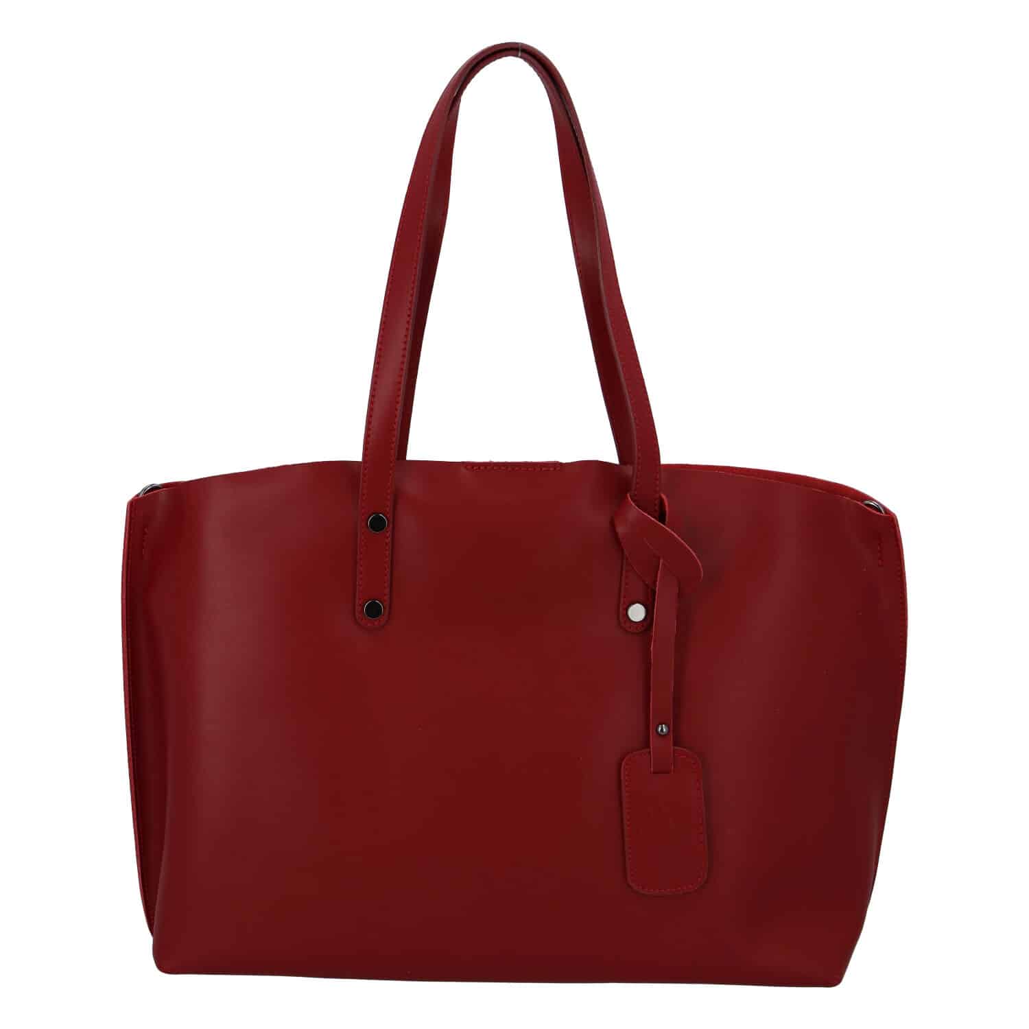 Dámská kožená kabelka tmavě červená - ItalY Jordana Two červená