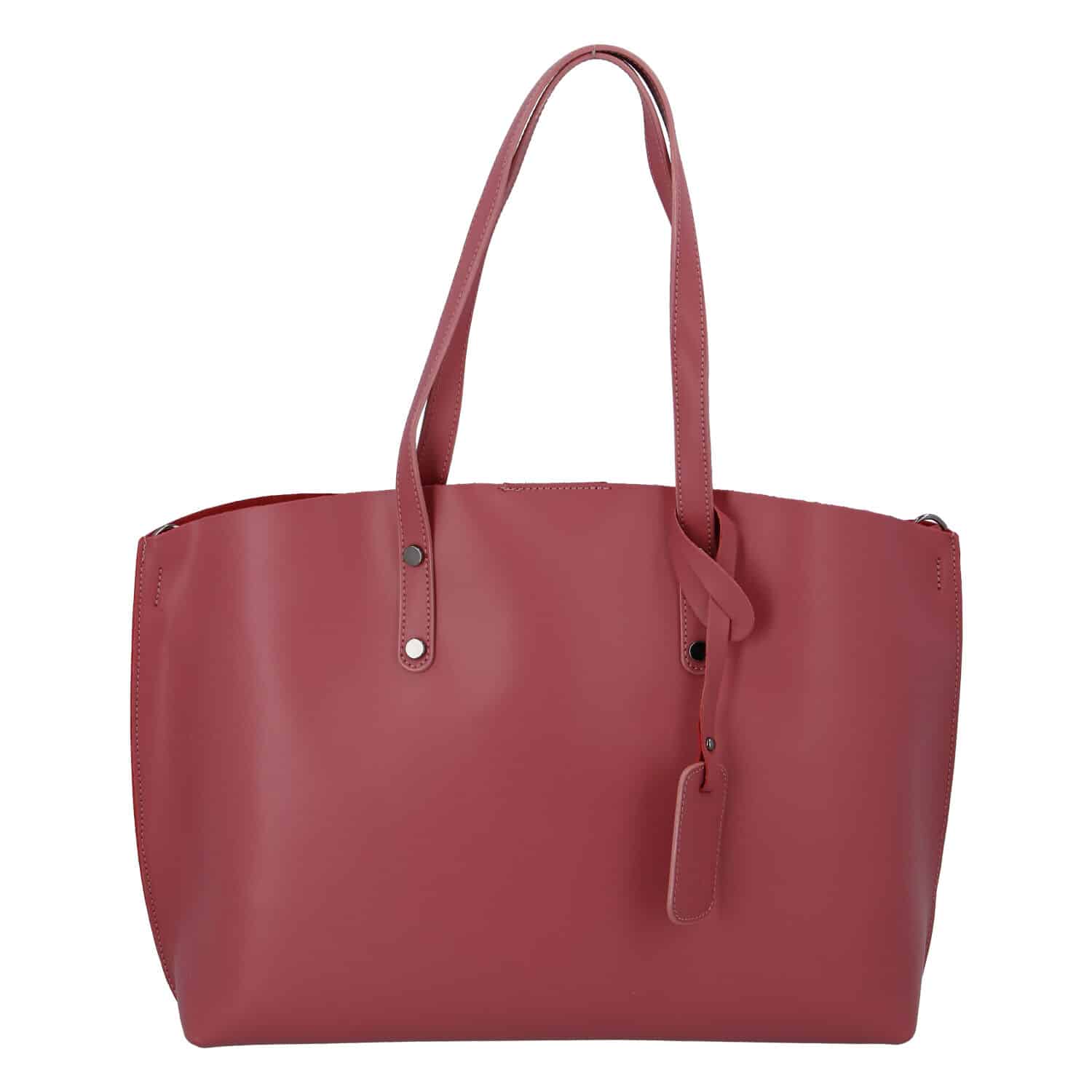 Dámská kožená kabelka tmavě růžová - ItalY Jordana Two růžová