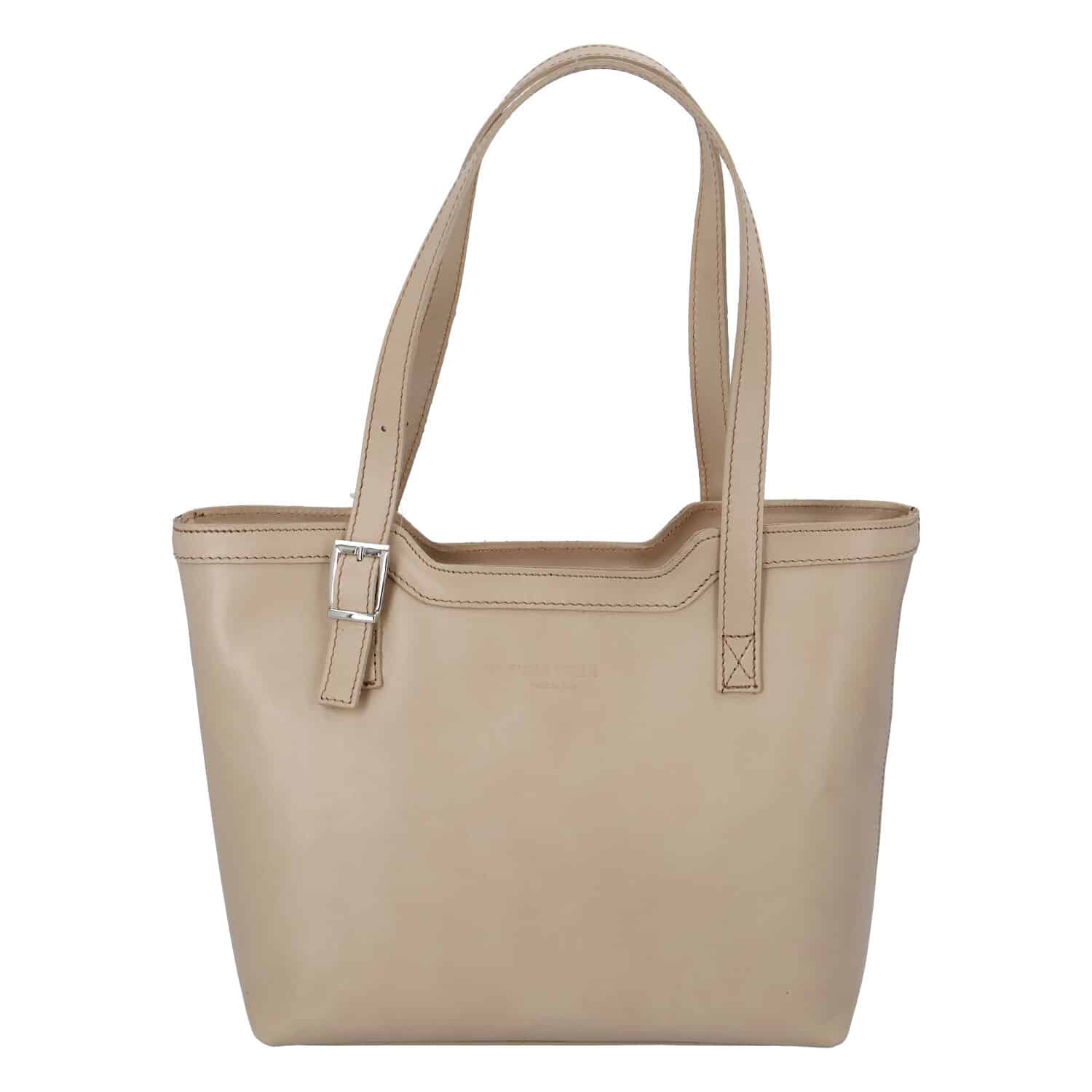 Tmavě béžová elegantní kožená kabelka ItalY Melisa béžová