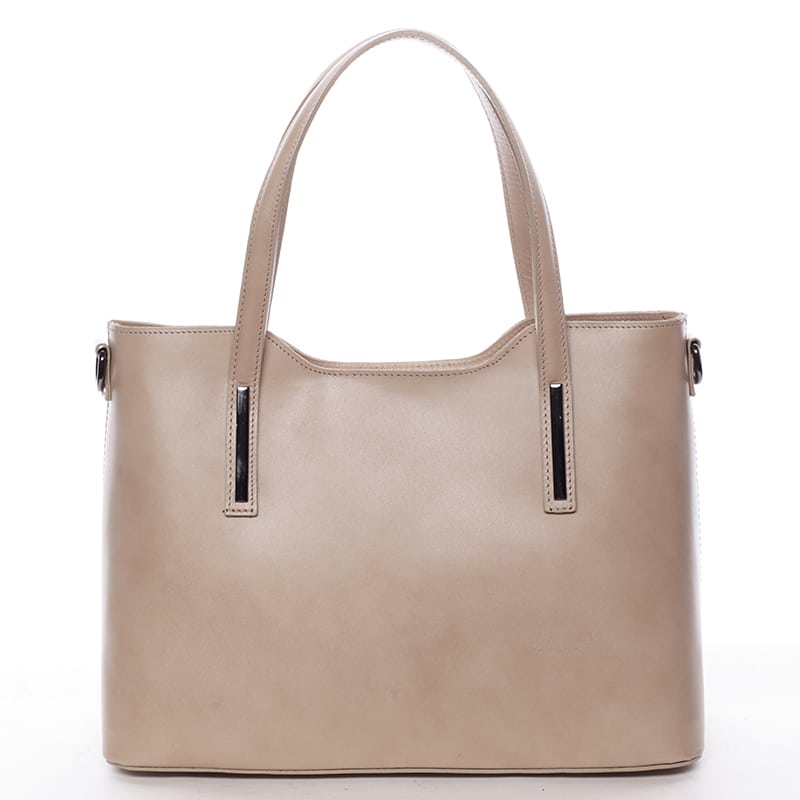 Menší kožená kabelka tmavě béžová - ItalY Alex krémová