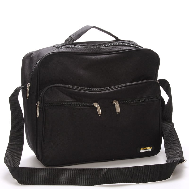 Pánská látková taška přes rameno černá - Sanchez Vincenzo černá