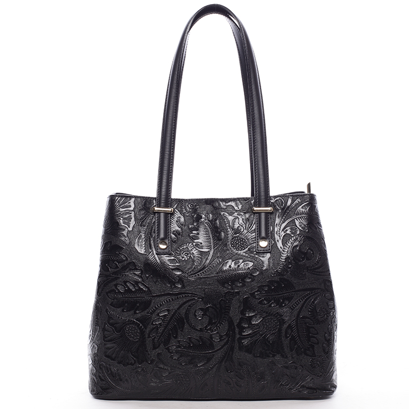 Exkluzivní dámská kožená kabelka černá - ItalY Logistilla černá