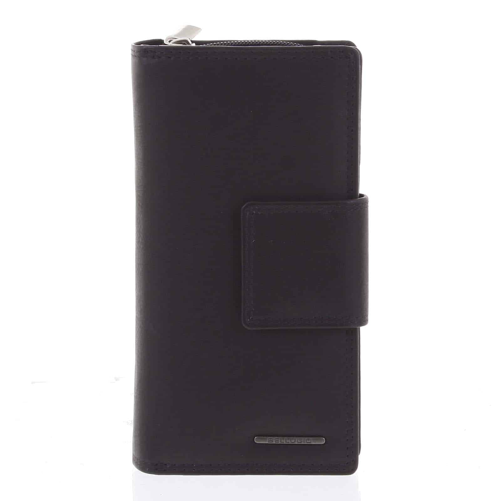 Velká dámská kožená peněženka černá - Bellugio Glykys černá