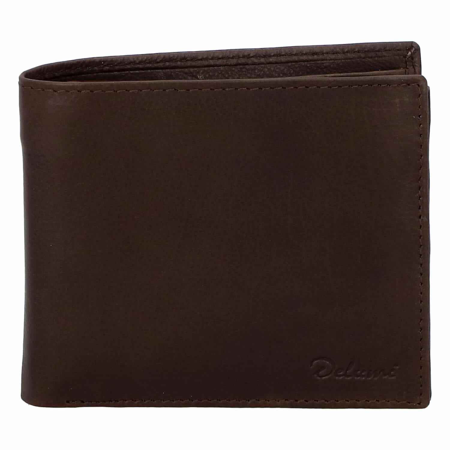 Pánská kožená volná tmavě hnědá peněženka - Delami 8222 hnědá