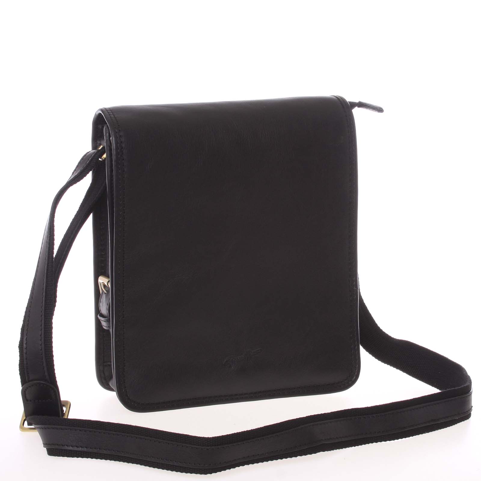 Pánská kožená taška přes rameno černá - Gerard Henon Bugros černá