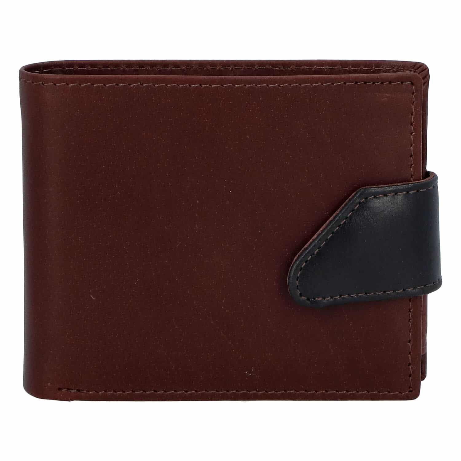 Hladká pánská hnědá kožená peněženka - Tomas 76VT hnědá