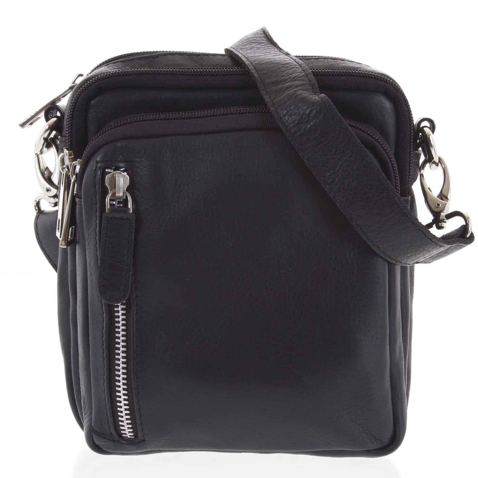 Černá pánská kožená taška na doklady - Tomas Svemir černá