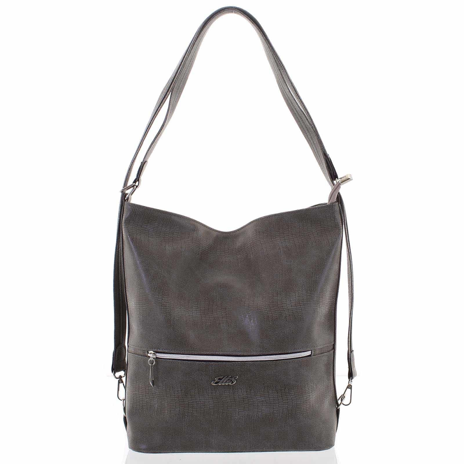 Módní dámská kabelka batoh šedá se vzorem - Ellis Patrik šedá