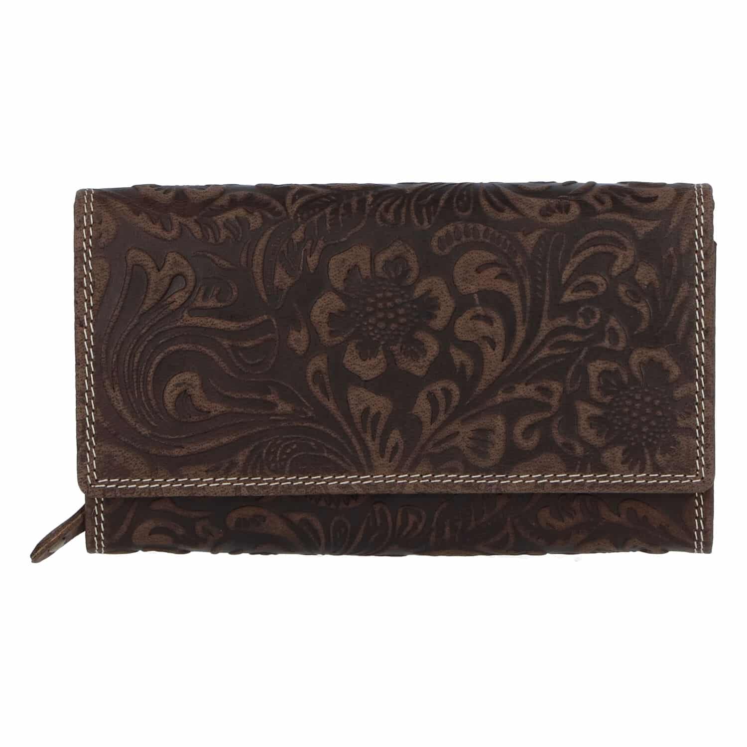 Dámská kožená peněženka tmavě hnědá - Tomas Imbali hnědá