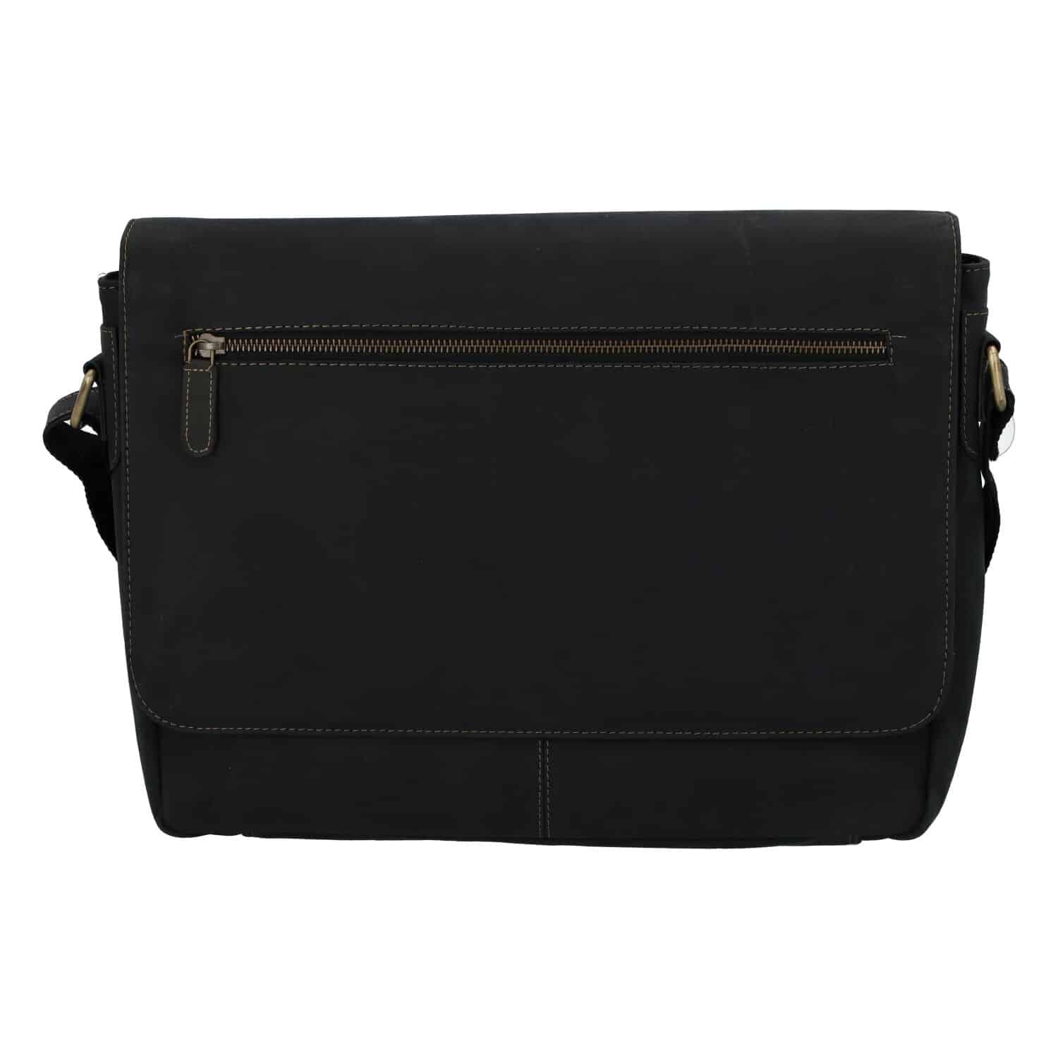 Pánská kožená taška černá - Tomas Woodoo Two černá