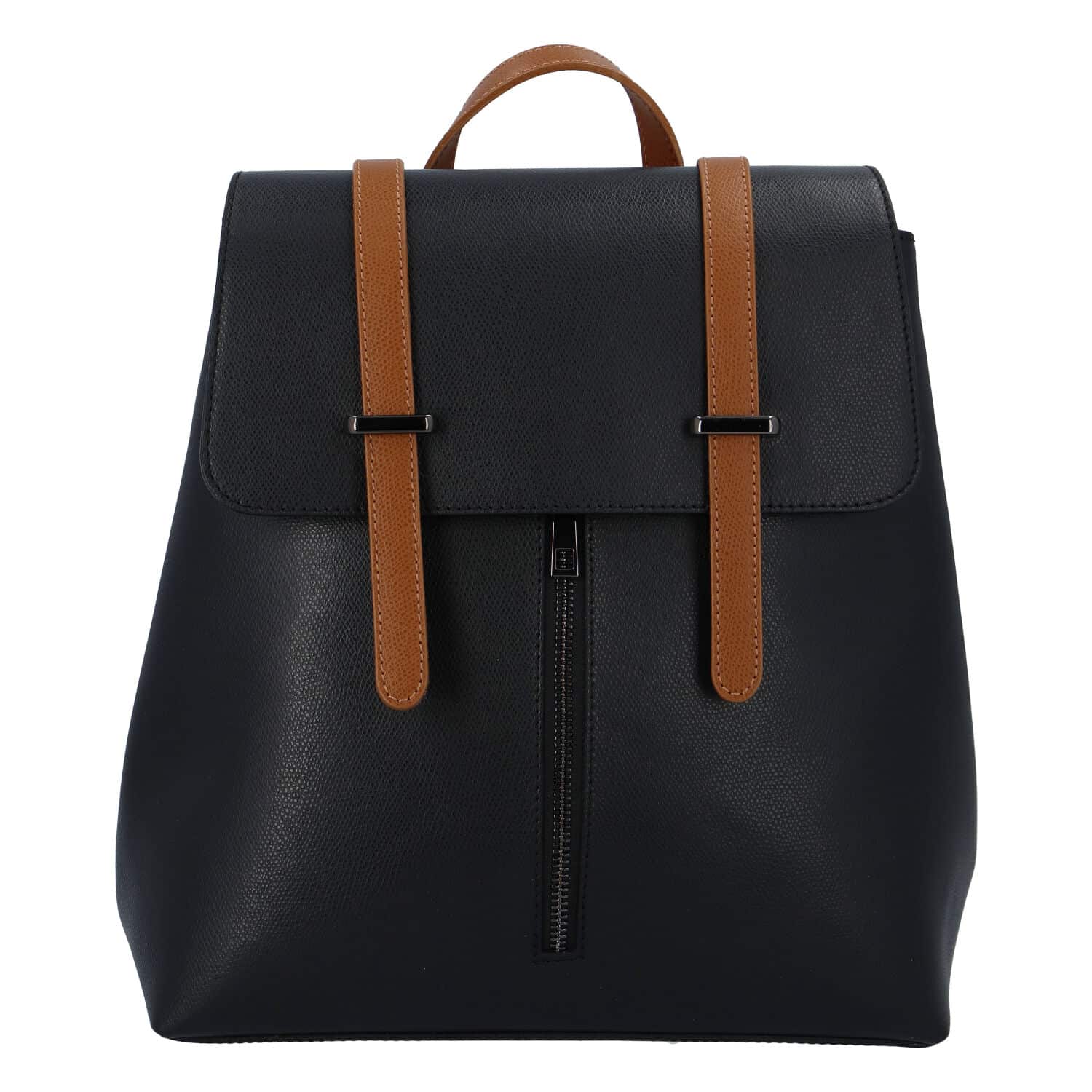 Dámský kožený batoh černo hnědý - ItalY Waterfall černá