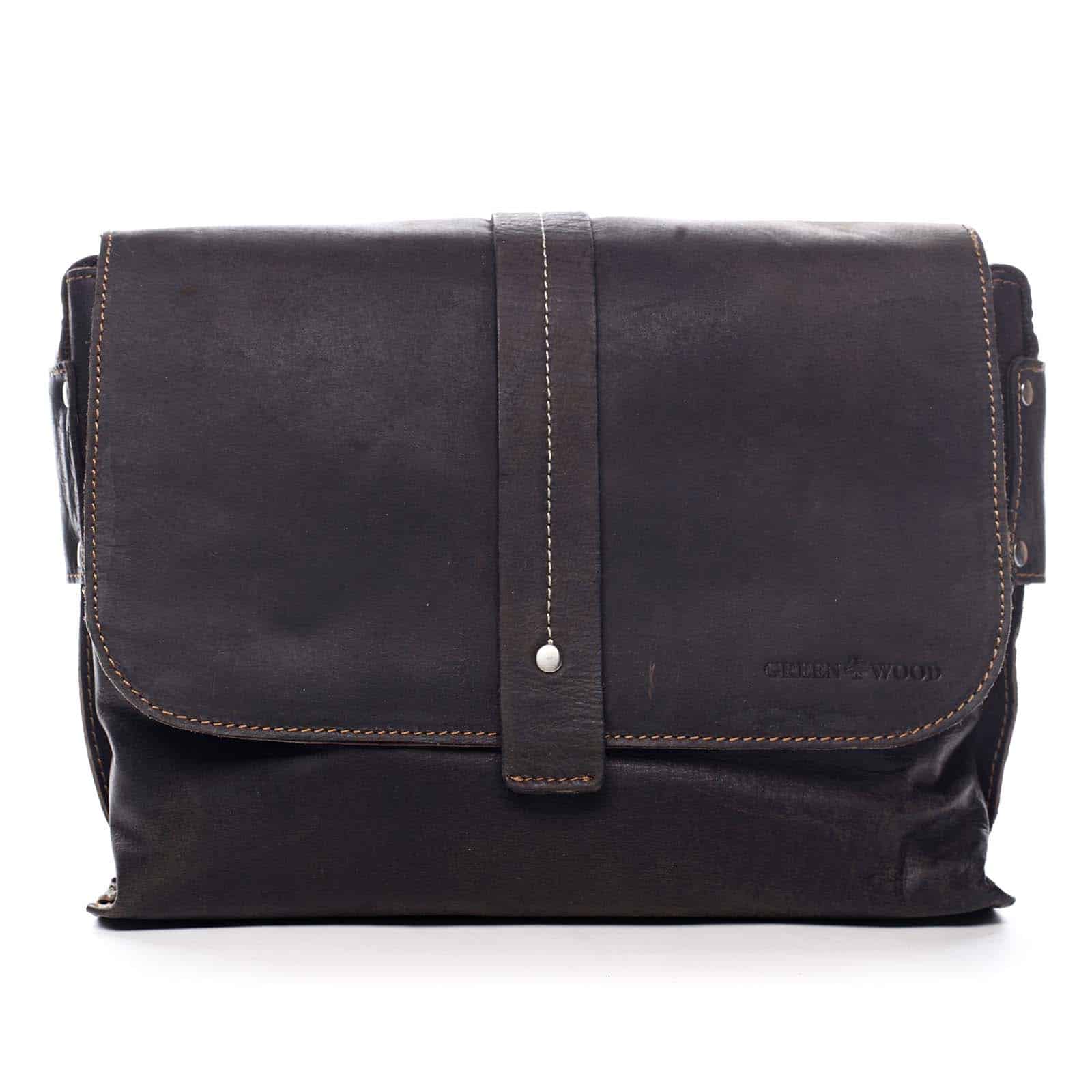 Pánská kožená taška tmavě hnědá - Greenwood Skillet hnědá