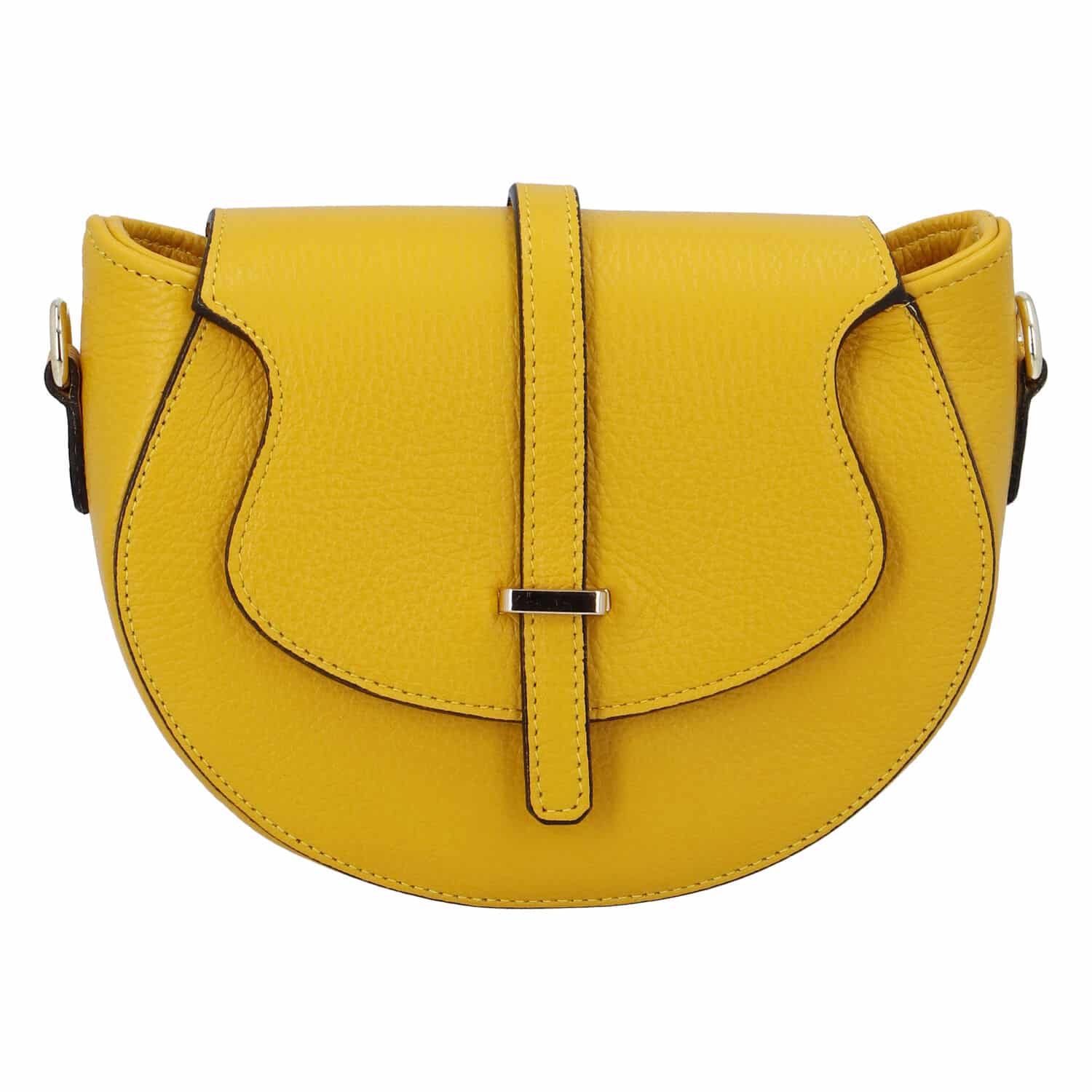 Dámská kožená crossbody kabelka žlutá - ItalY Blauke žlutá