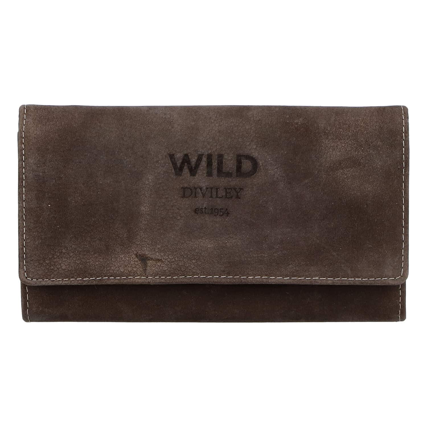 Dámská kožená peněženka tmavě hnědá - WILD Riga hnědá