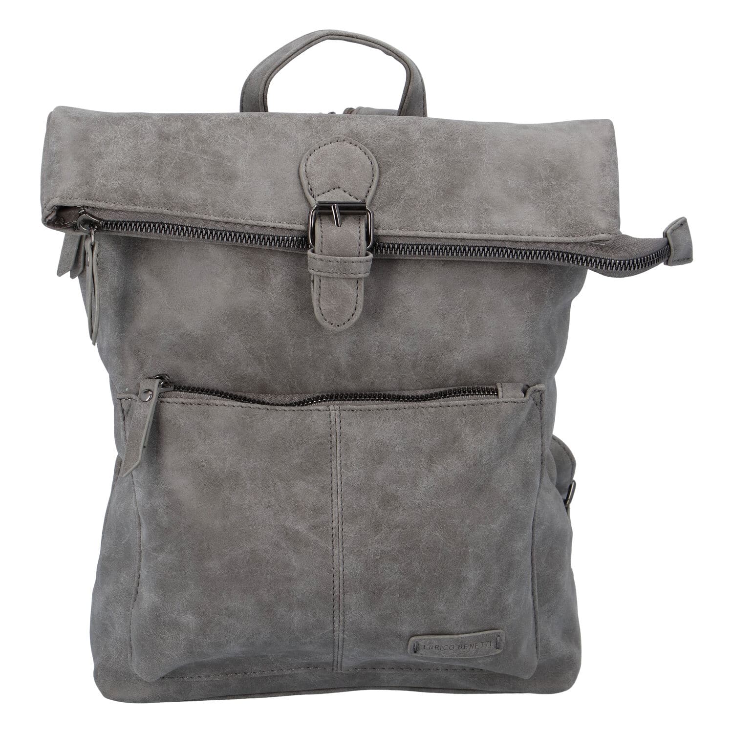Stylový střední batoh šedý - Enrico Benetti Amsterdam šedá