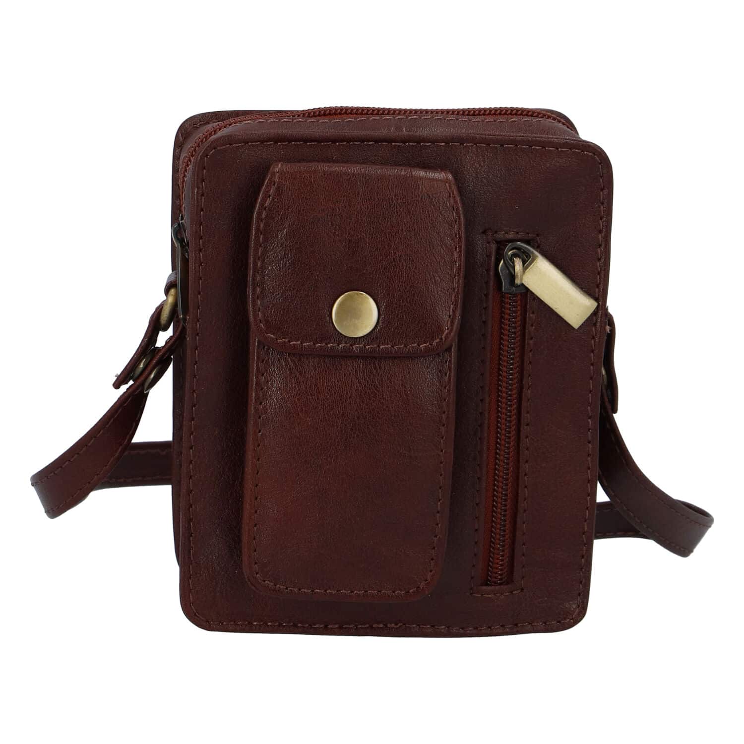 Pánská kožená kapsa na doklady hnědá - Tomas Furry hnědá