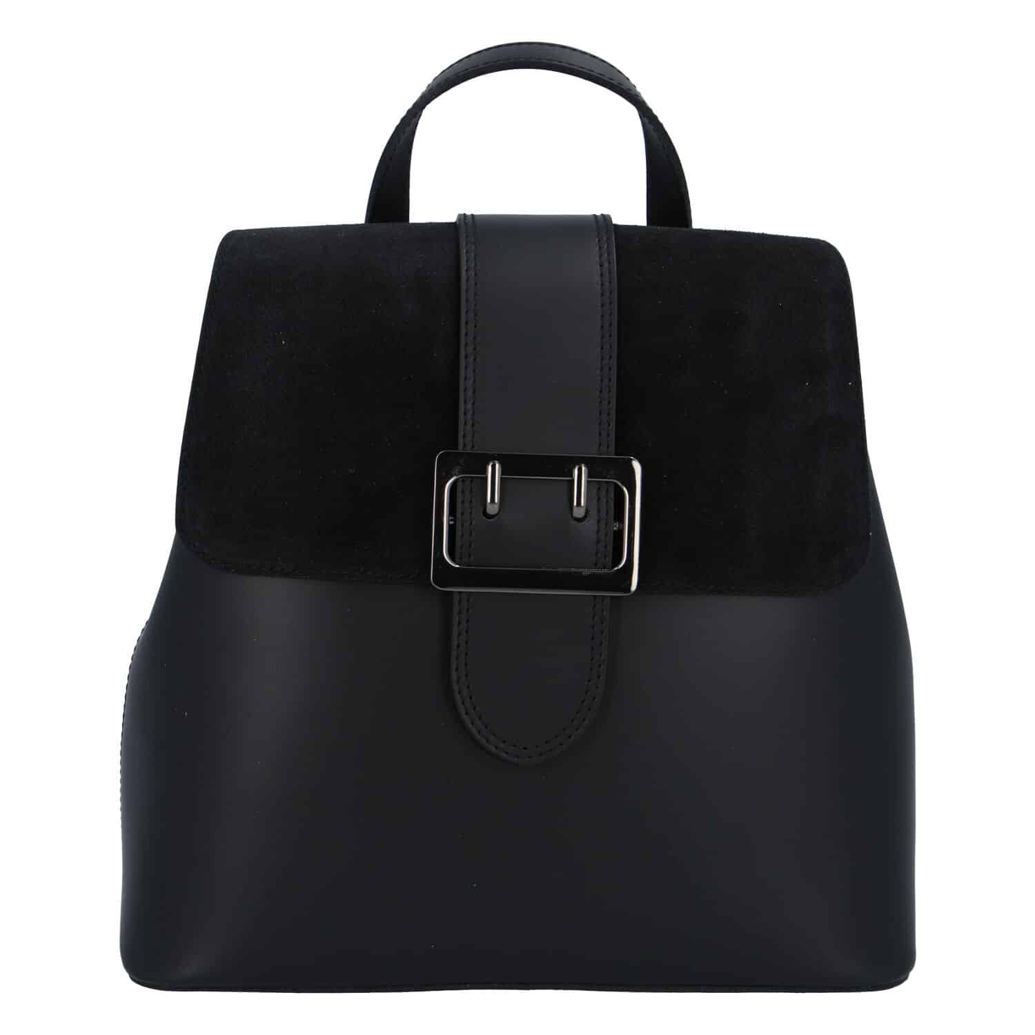 Dámský kožený černý batoh - ItalY Parid černá