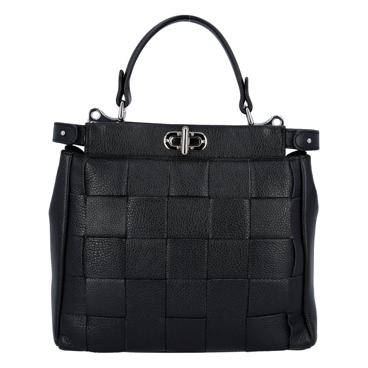 Dámská kožená kabelka černá - Italy Rotterda černá