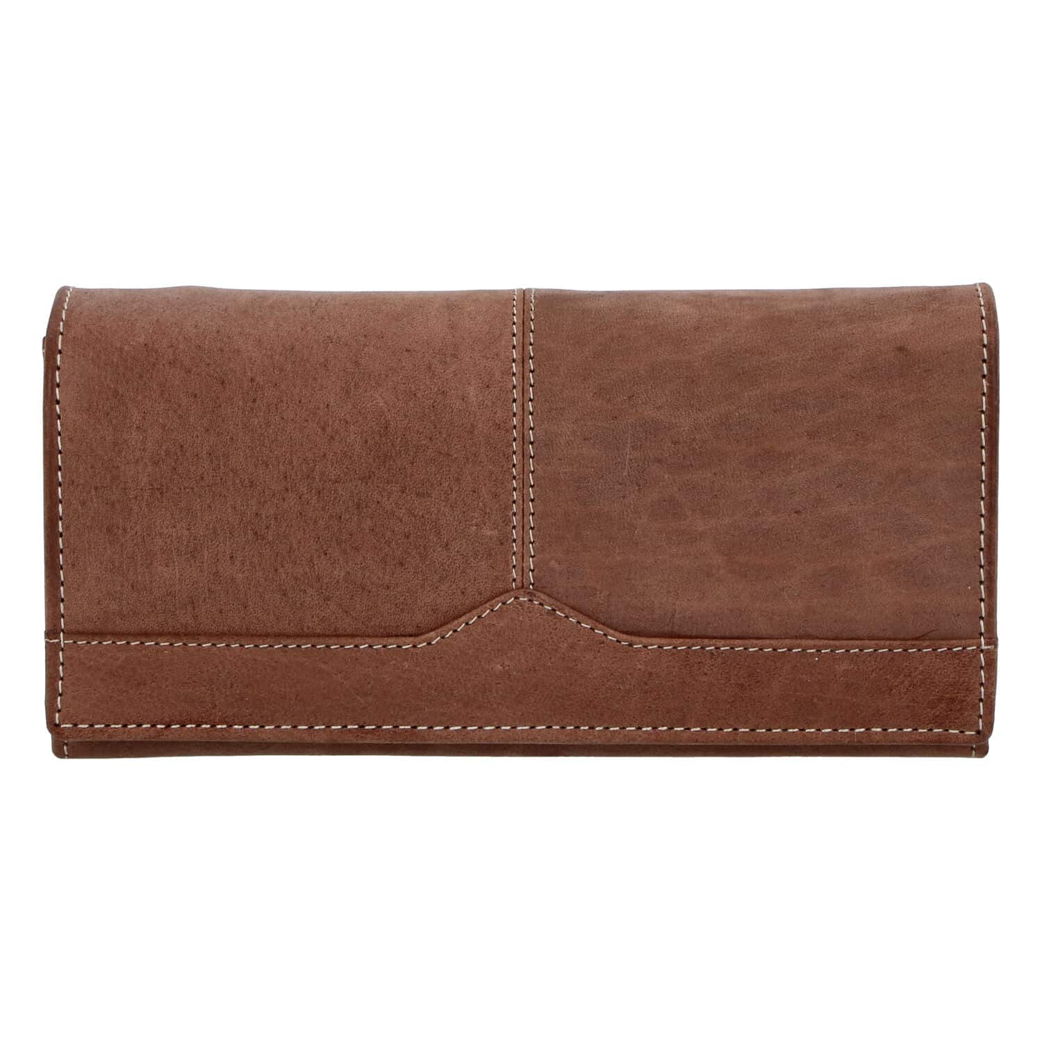 Dámská kožená peněženka hnědá broušená - Tomas Slat hnědá