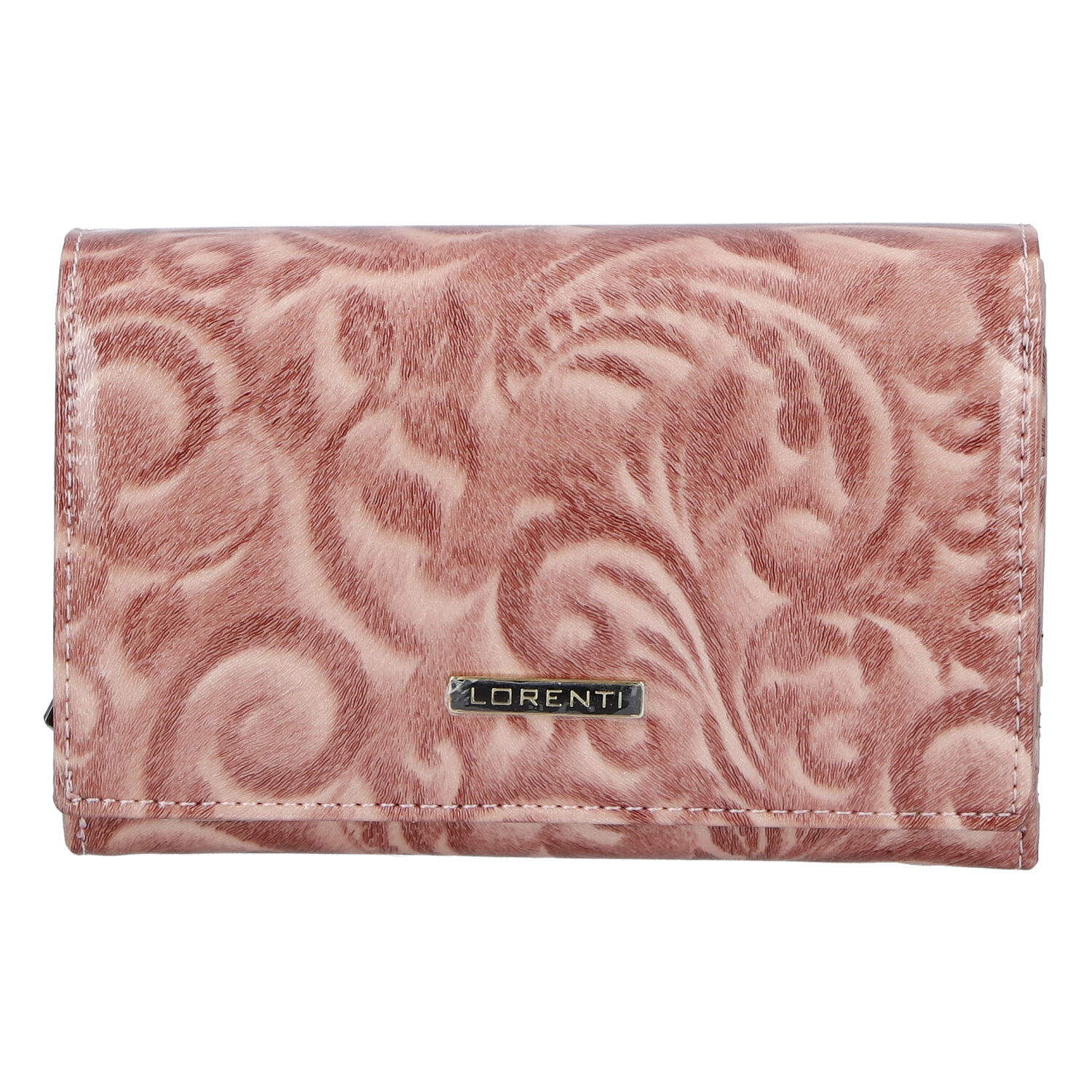 Dámská kožená lakovaná peněženka růžová - Lorenti 112X růžová