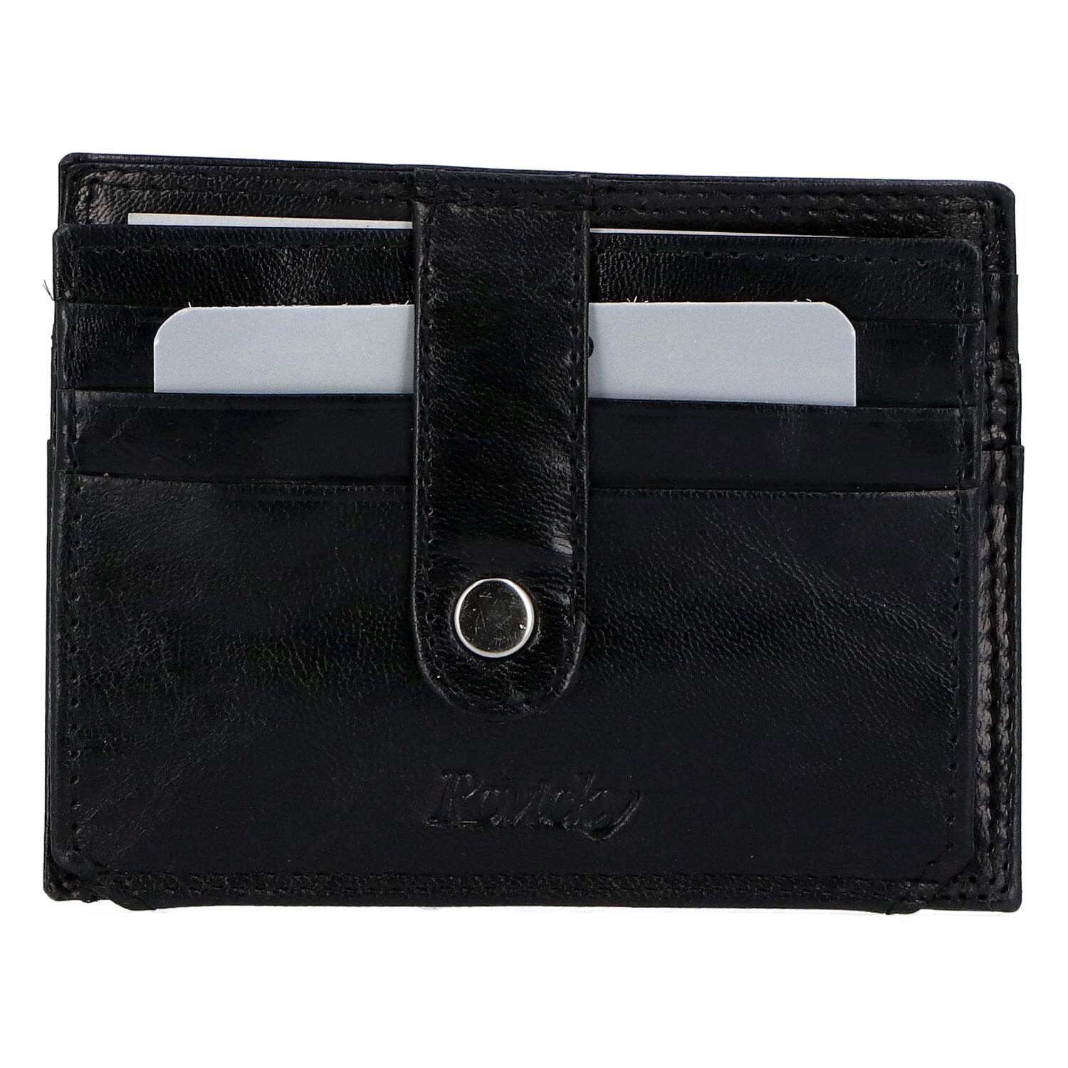 Kožená peněženka na kreditní karty černá - Rovicky N1367 černá