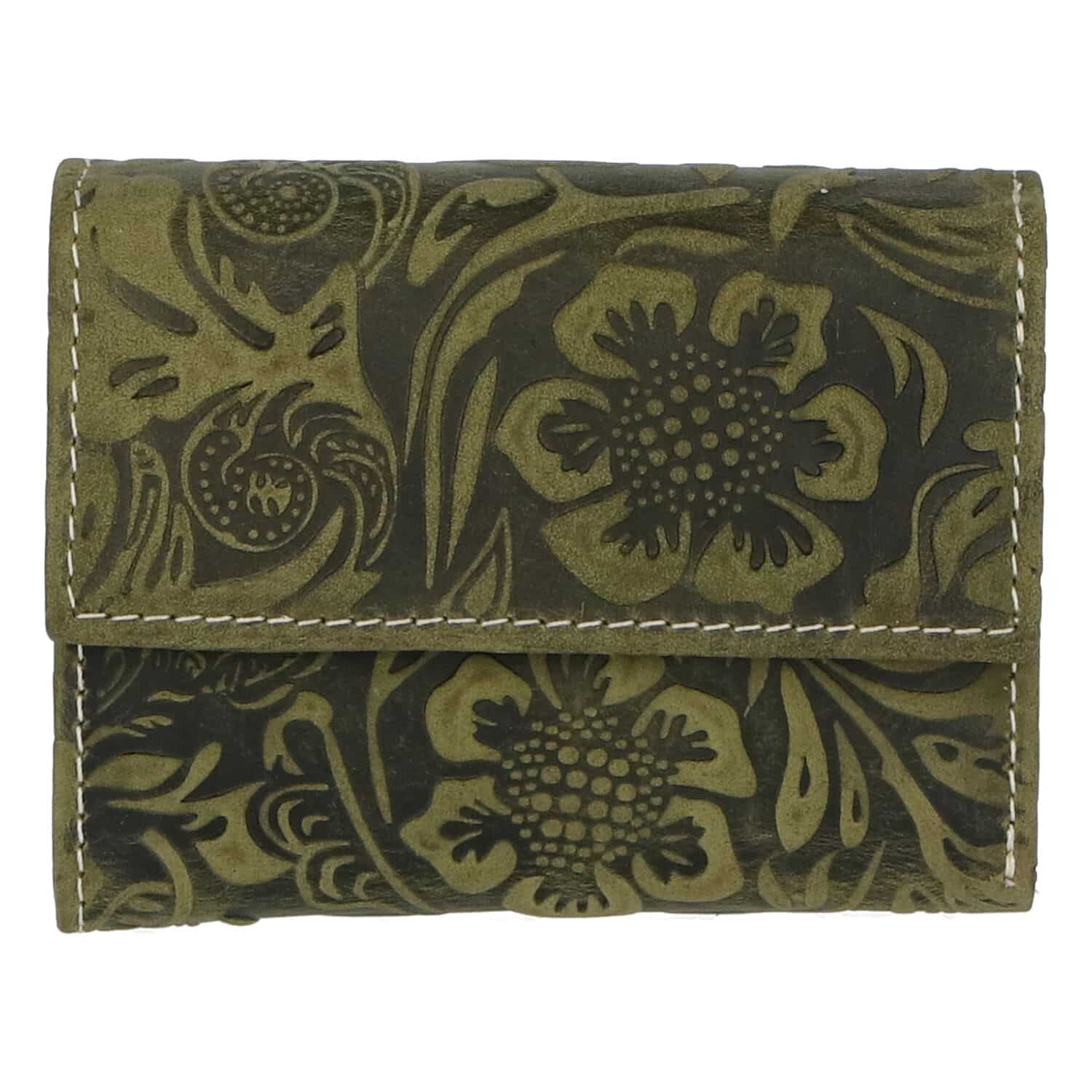 Dámská kožená peněženka zelená se vzorem - Tomas Gulia zelená