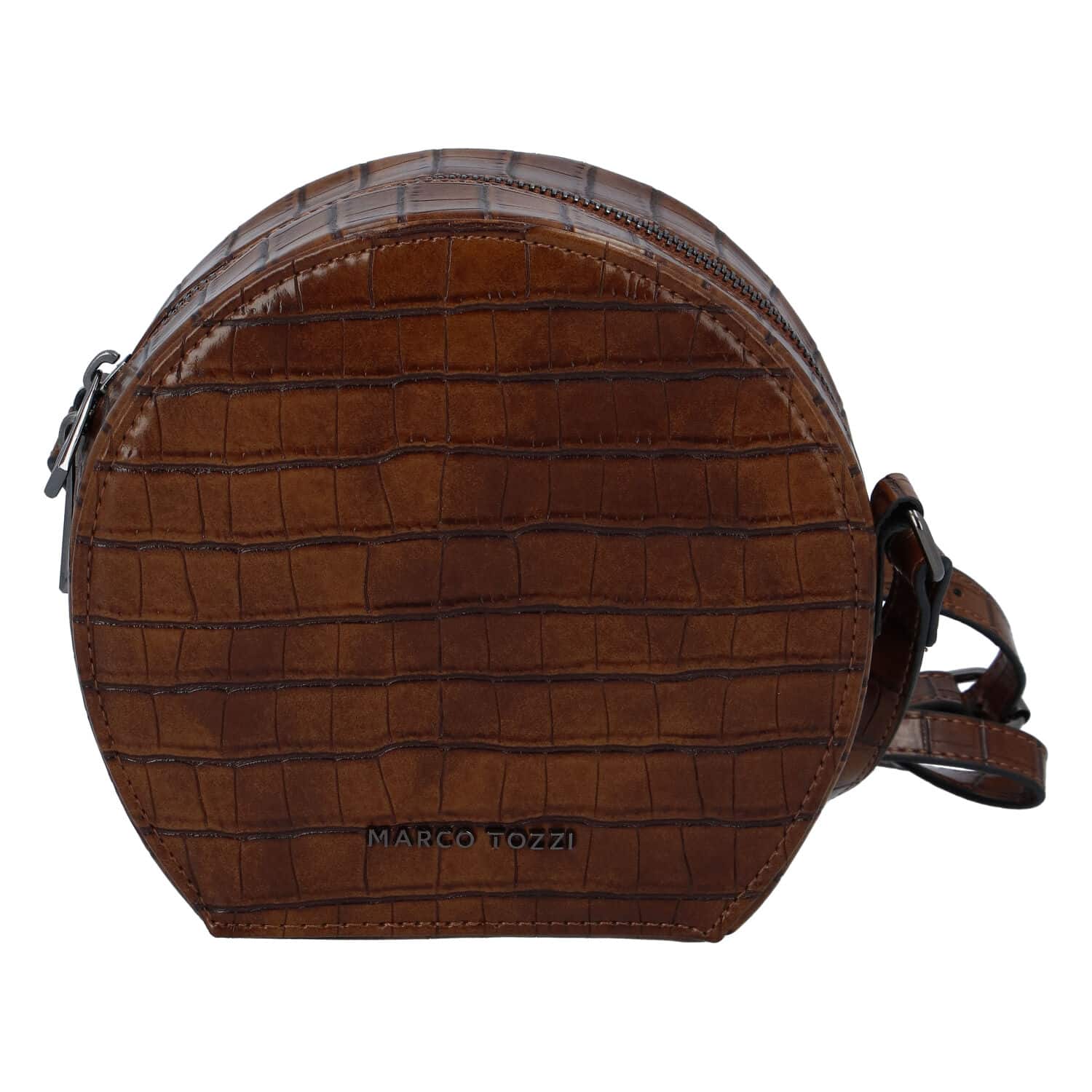 Módní stylová crossbody kabelka hnědá - Marco Tozzi Kroko hnědá