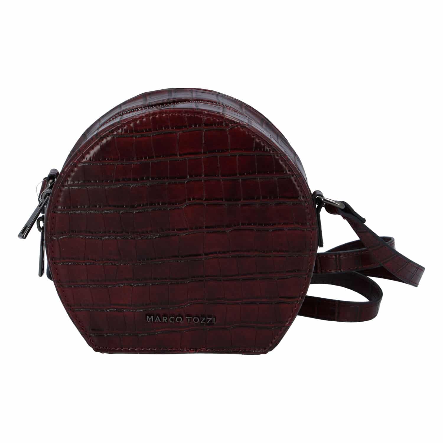 Módní stylová crossbody kabelka bordo - Marco Tozzi Kroko vínová