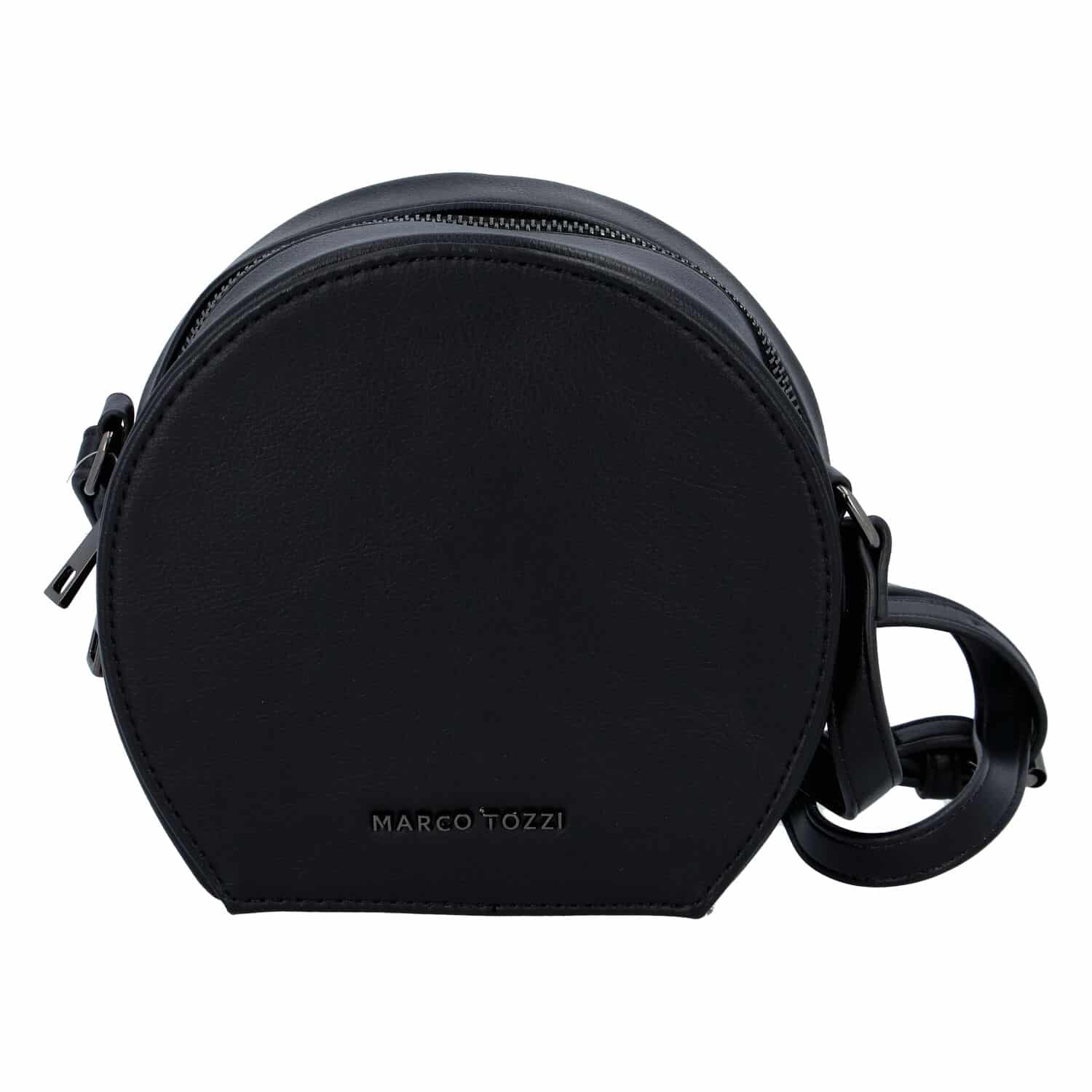 Módní stylová crossbody kabelka černá hladká - Marco Tozzi Kroko černá