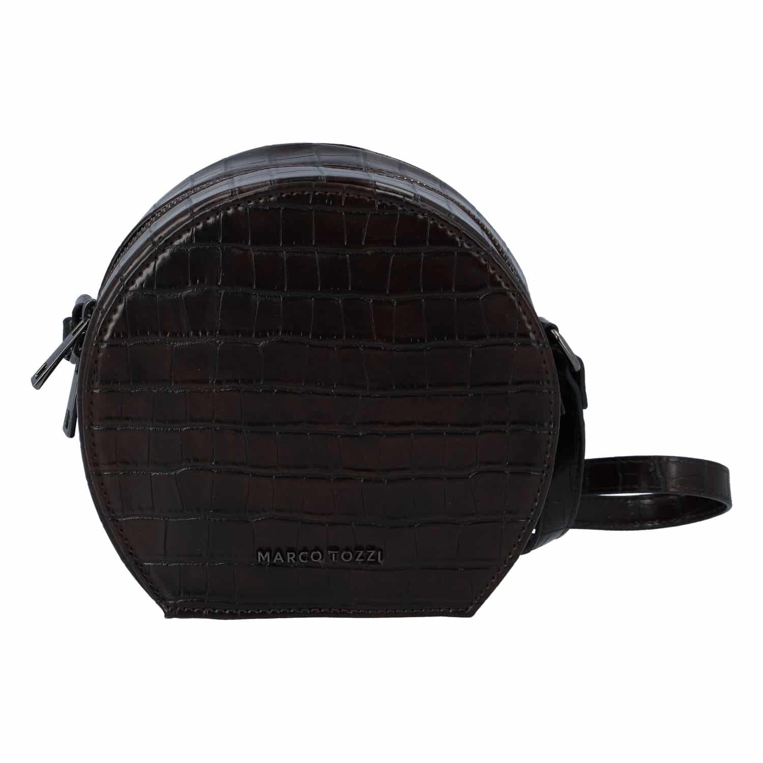 Módní stylová crossbody kabelka kávově hnědá - Marco Tozzi Kroko coffee