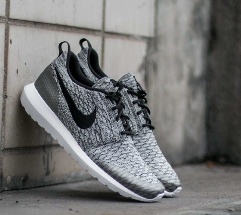 Nike Roshe NM Flyknit SE Wolf Grey/ Black- White 816531-002 Z13