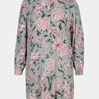 Zizzi šedá dámská halenka s květinovým motivem