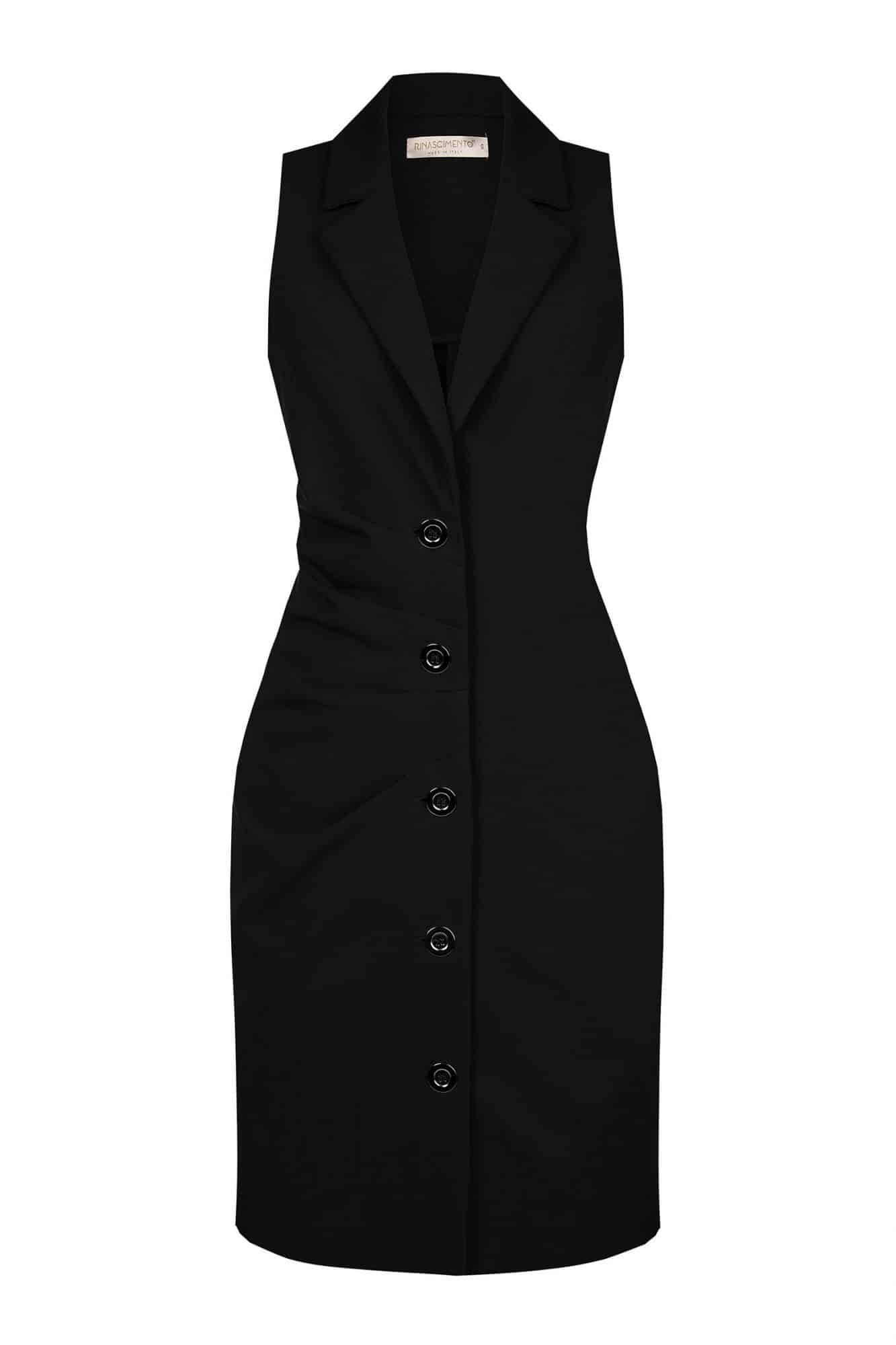 Rinascimento černé šaty bez rukávů