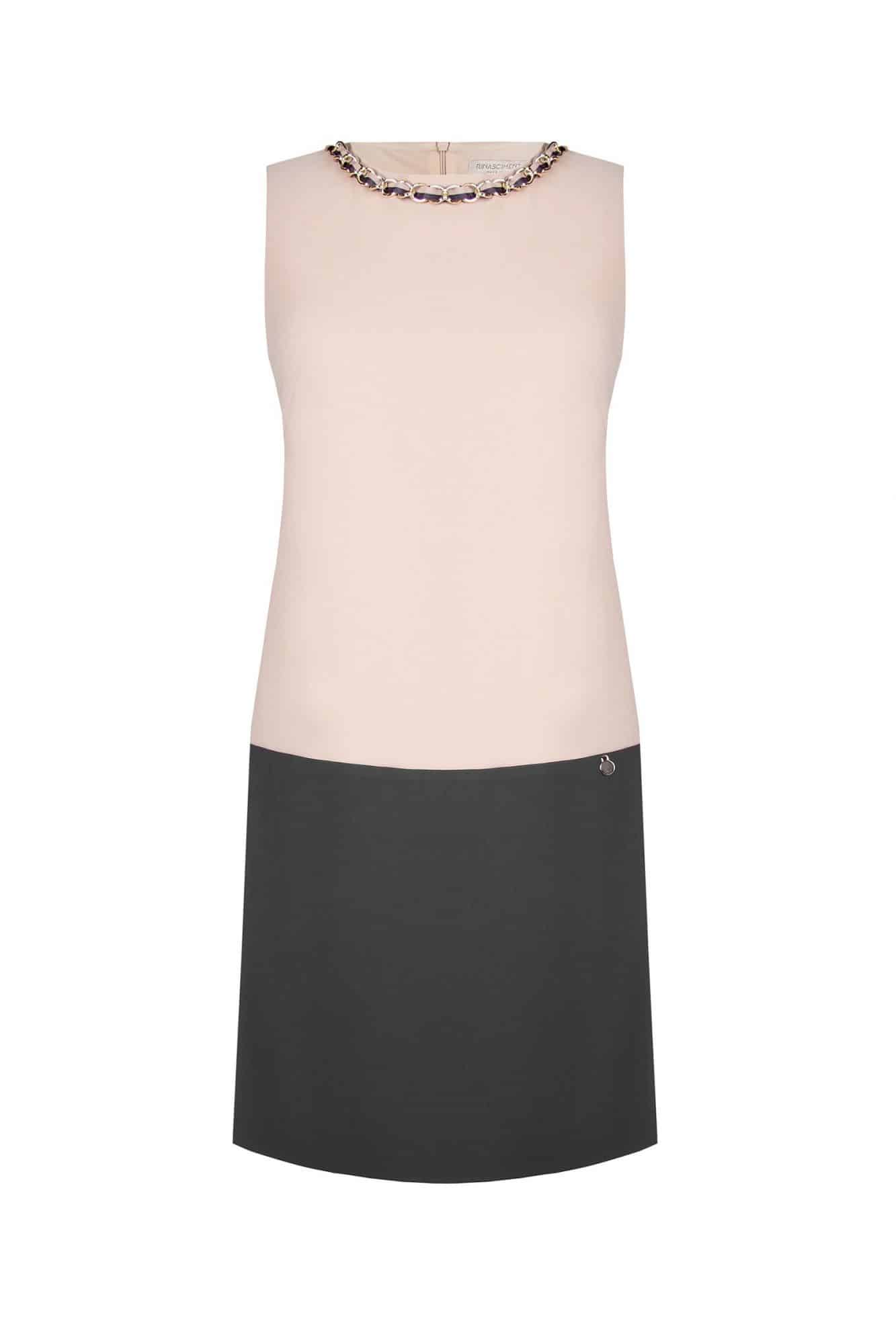 Rinascimento pudrovo-šedé elegantní šaty