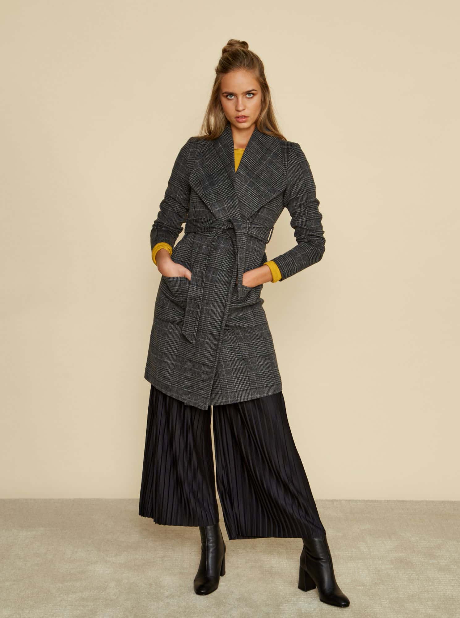 ZOOT šedý károvaný kabát Pamela