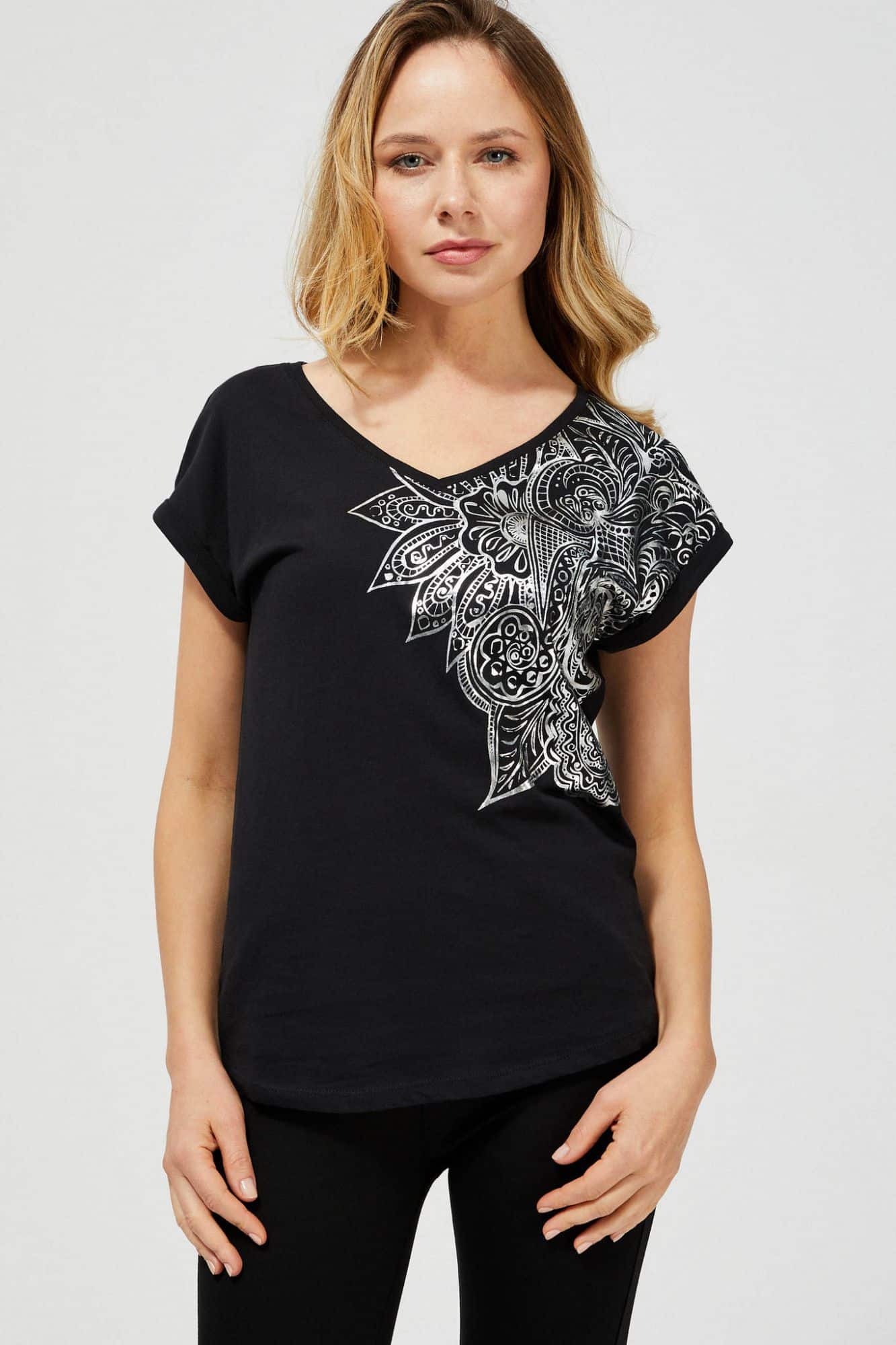 Moodo černé tričko s potiskem