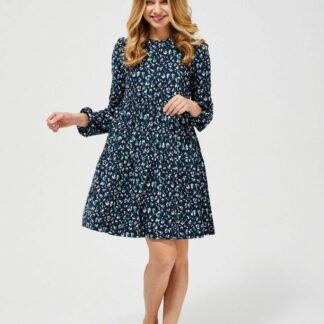 Moodo modré áčkové šaty se vzory