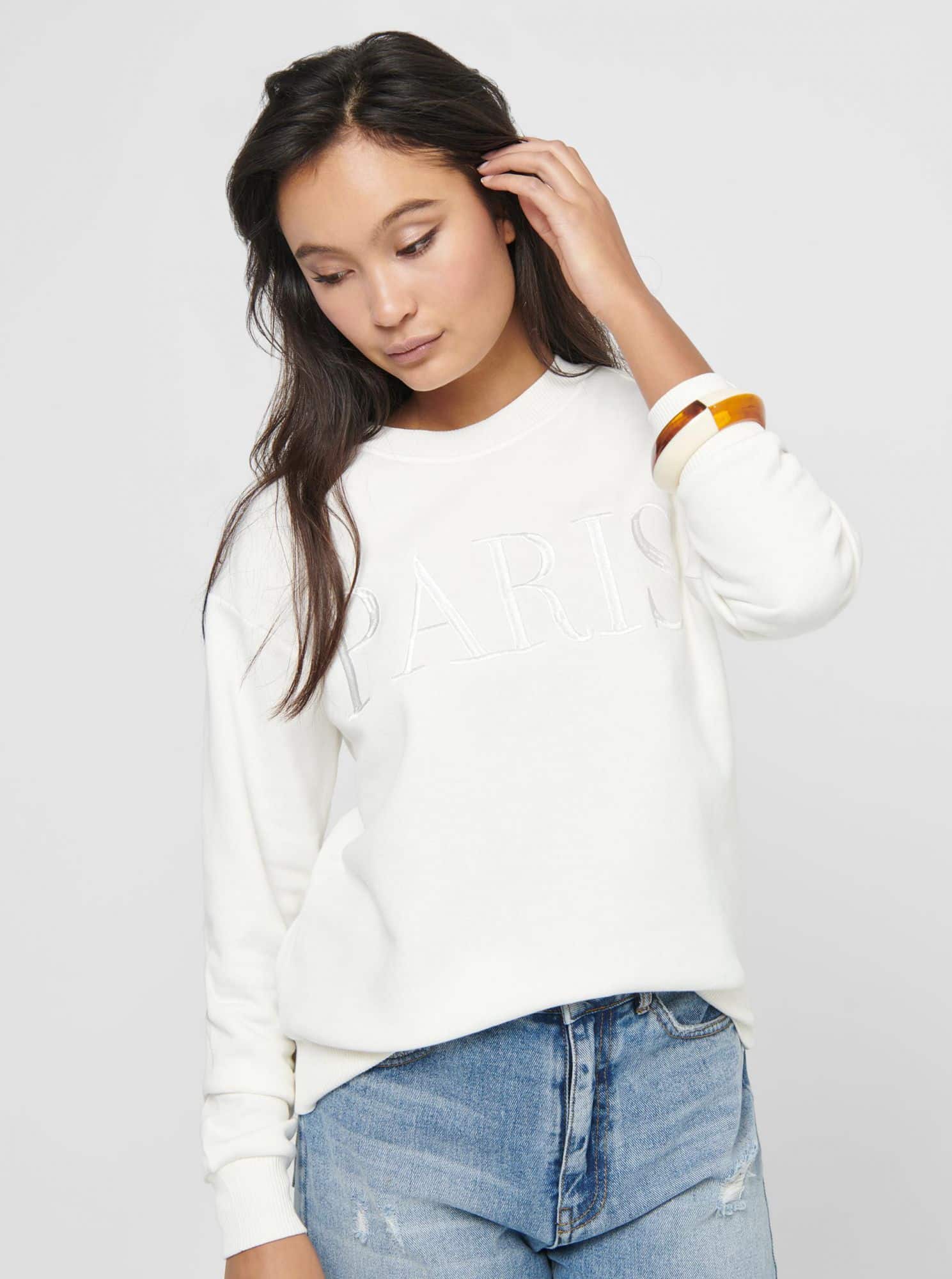 Jacqueline de Yong bílá dámská mikina Paris