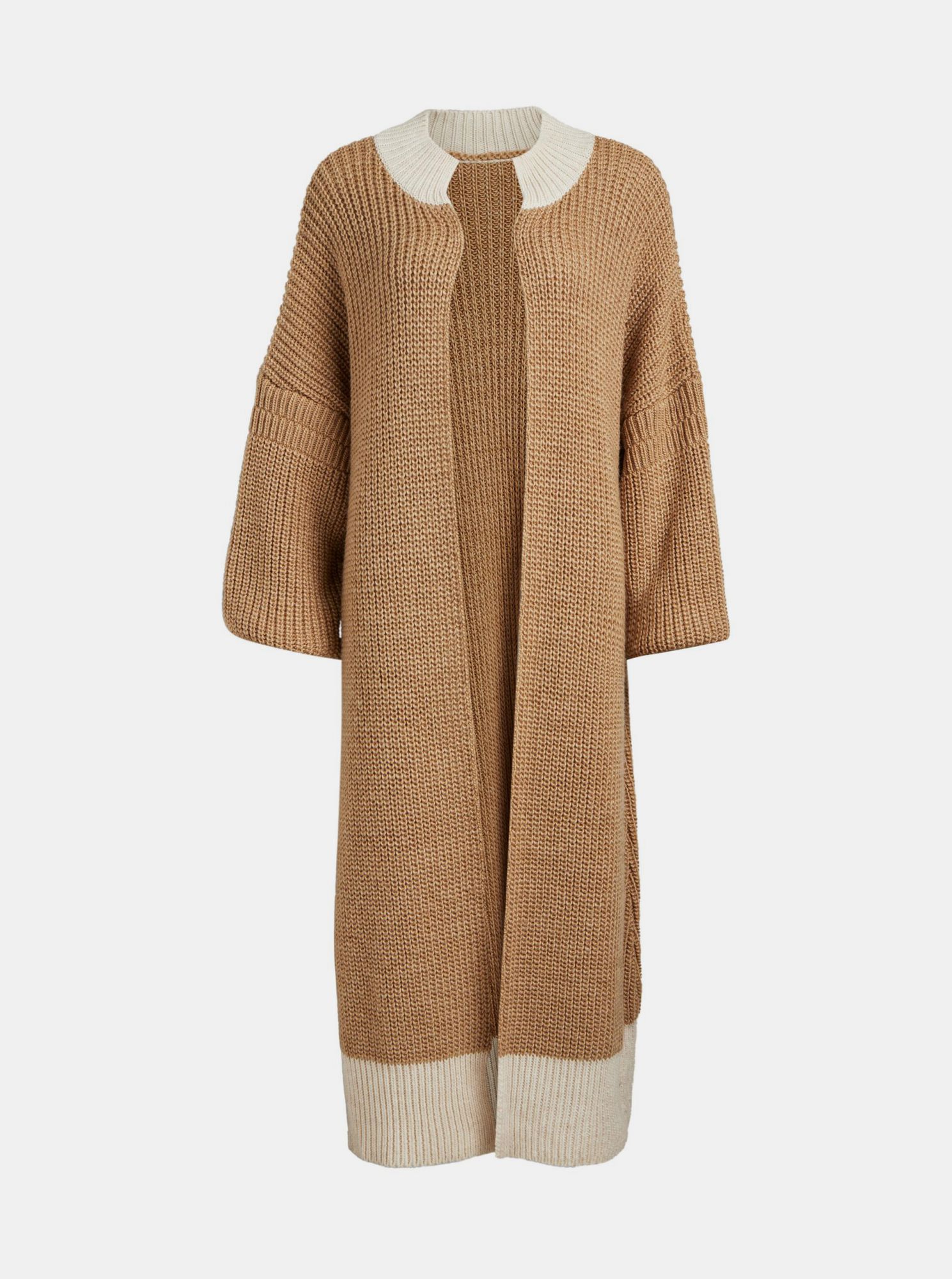 .OBJECT hnědý dlouhý dámský kardigan Sana