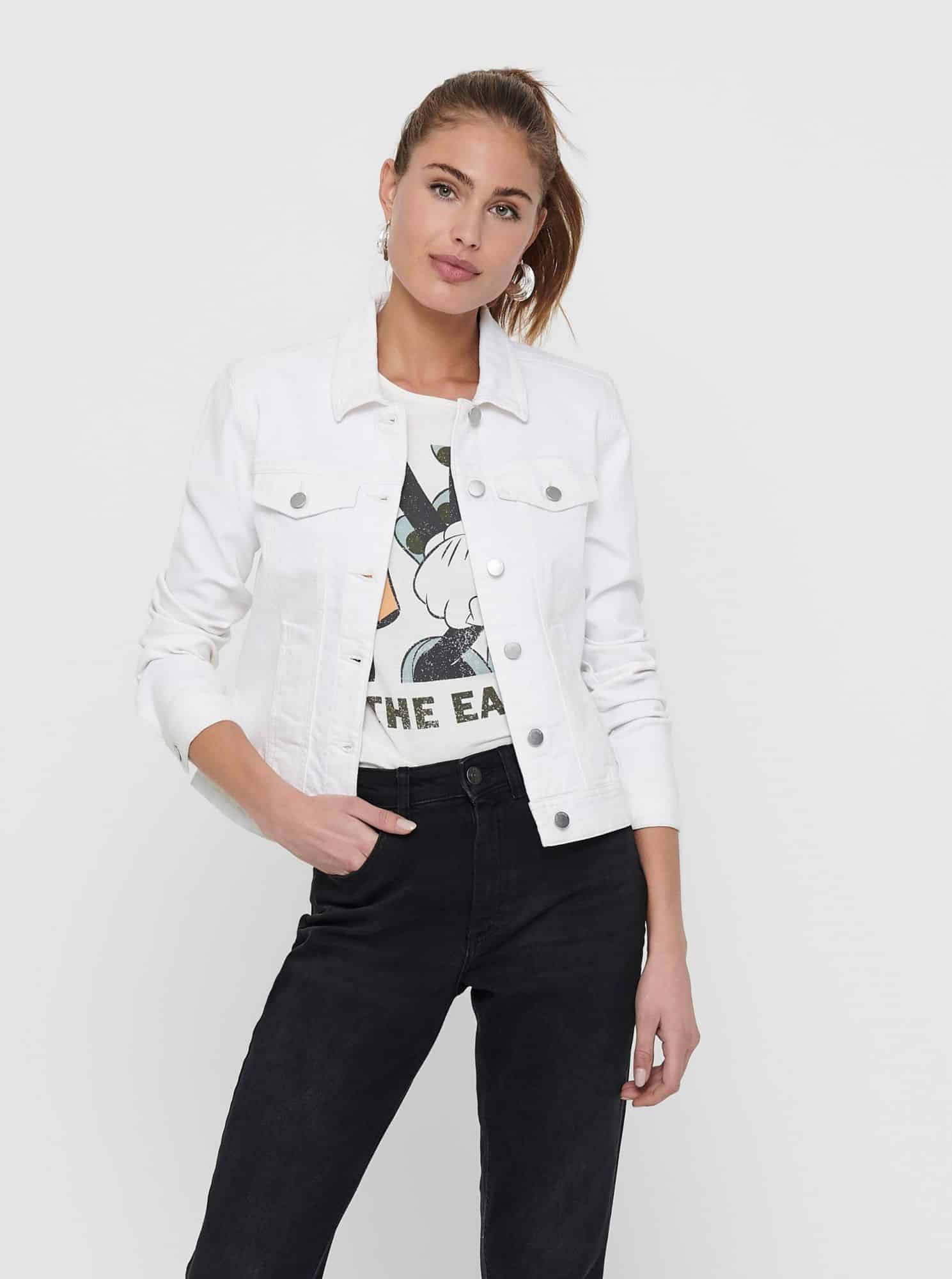 Jacqueline de Yong bílá džínová bunda Windy