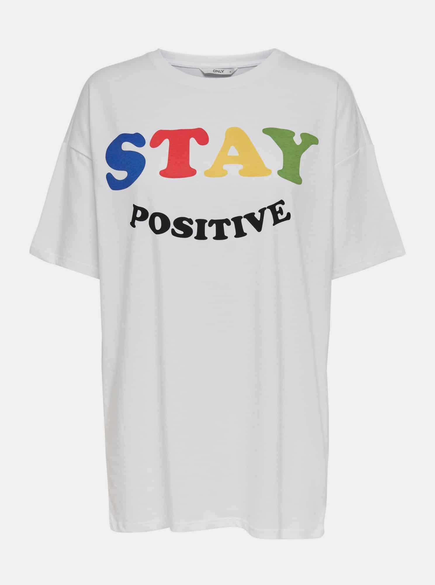 Only bílé dámské tričko Happy s potiskem