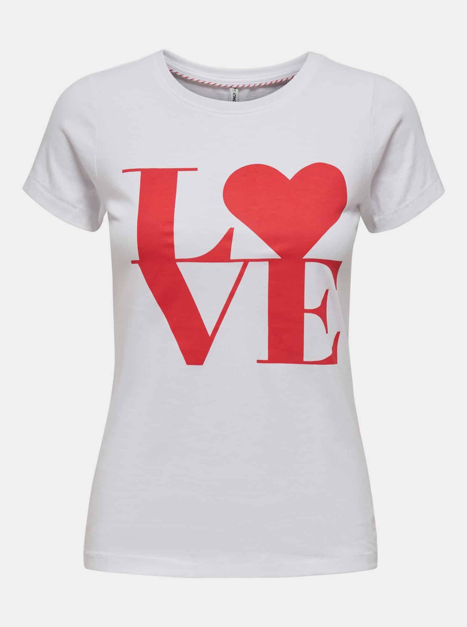 Only bílé dámské tričko Love s potiskem