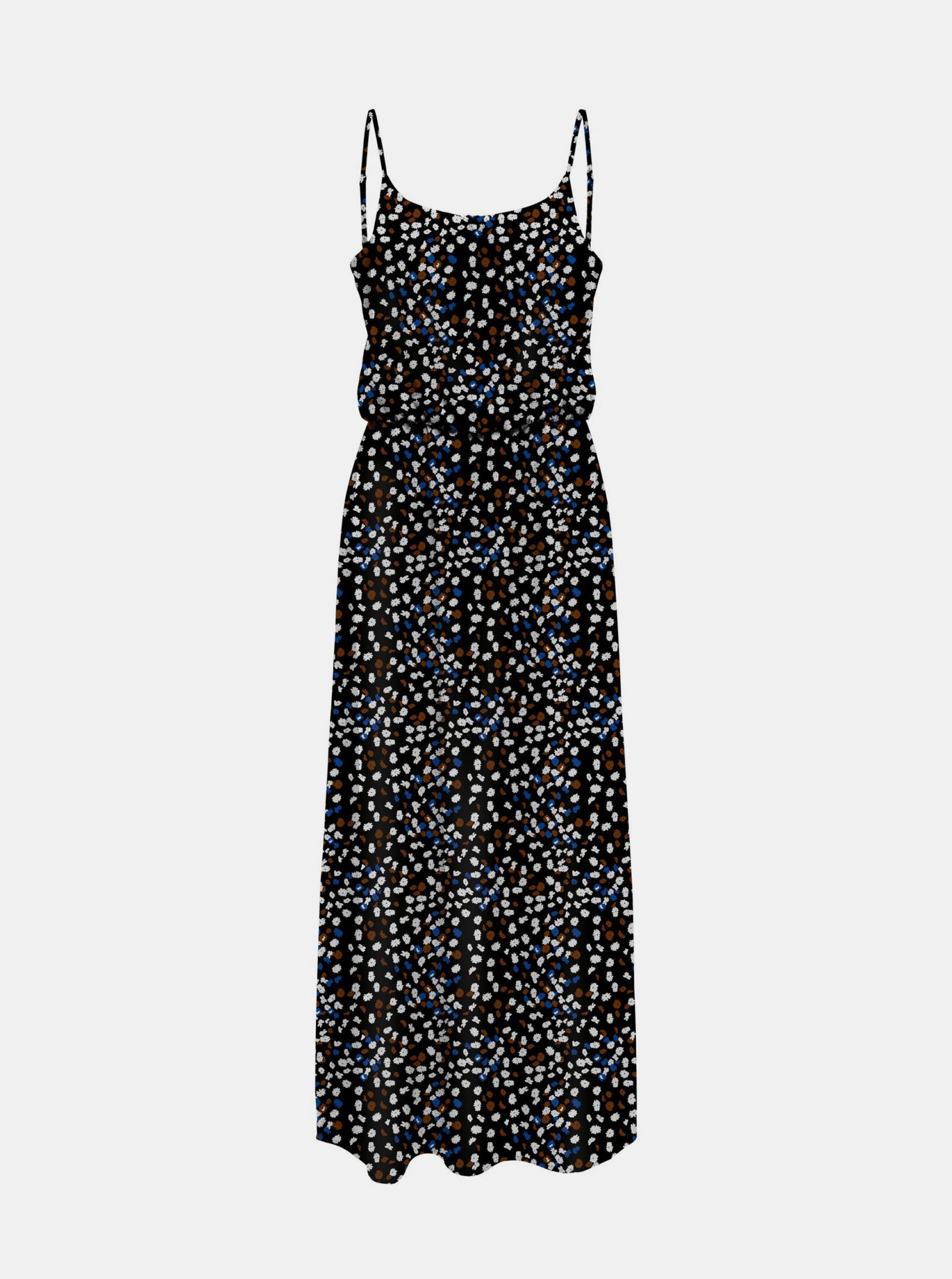 Only černé maxi šaty se vzory Nova