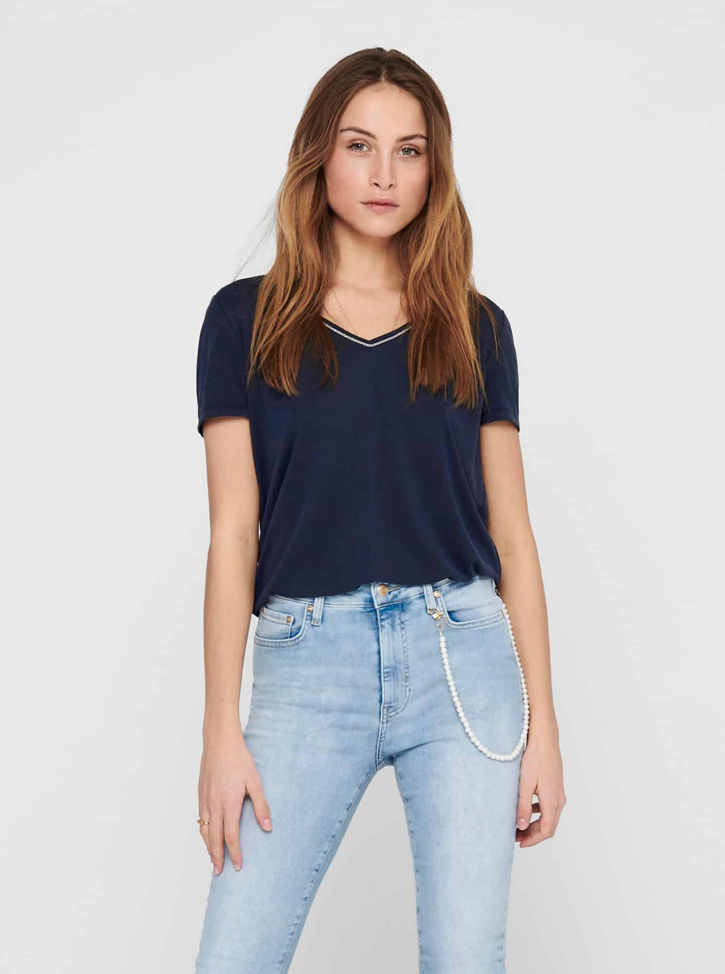 Only tmavě modré dámské tričko