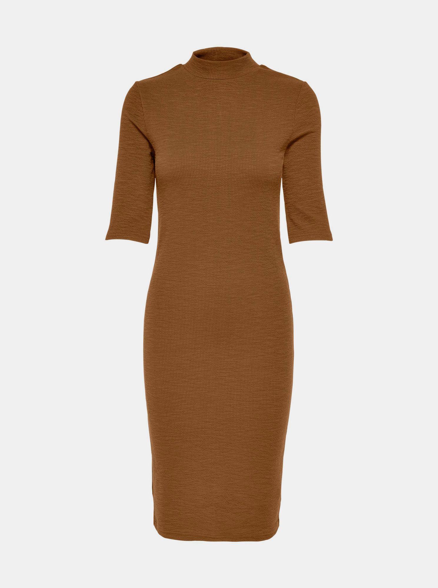 Only hnědé pouzdrové midi šaty Joanna