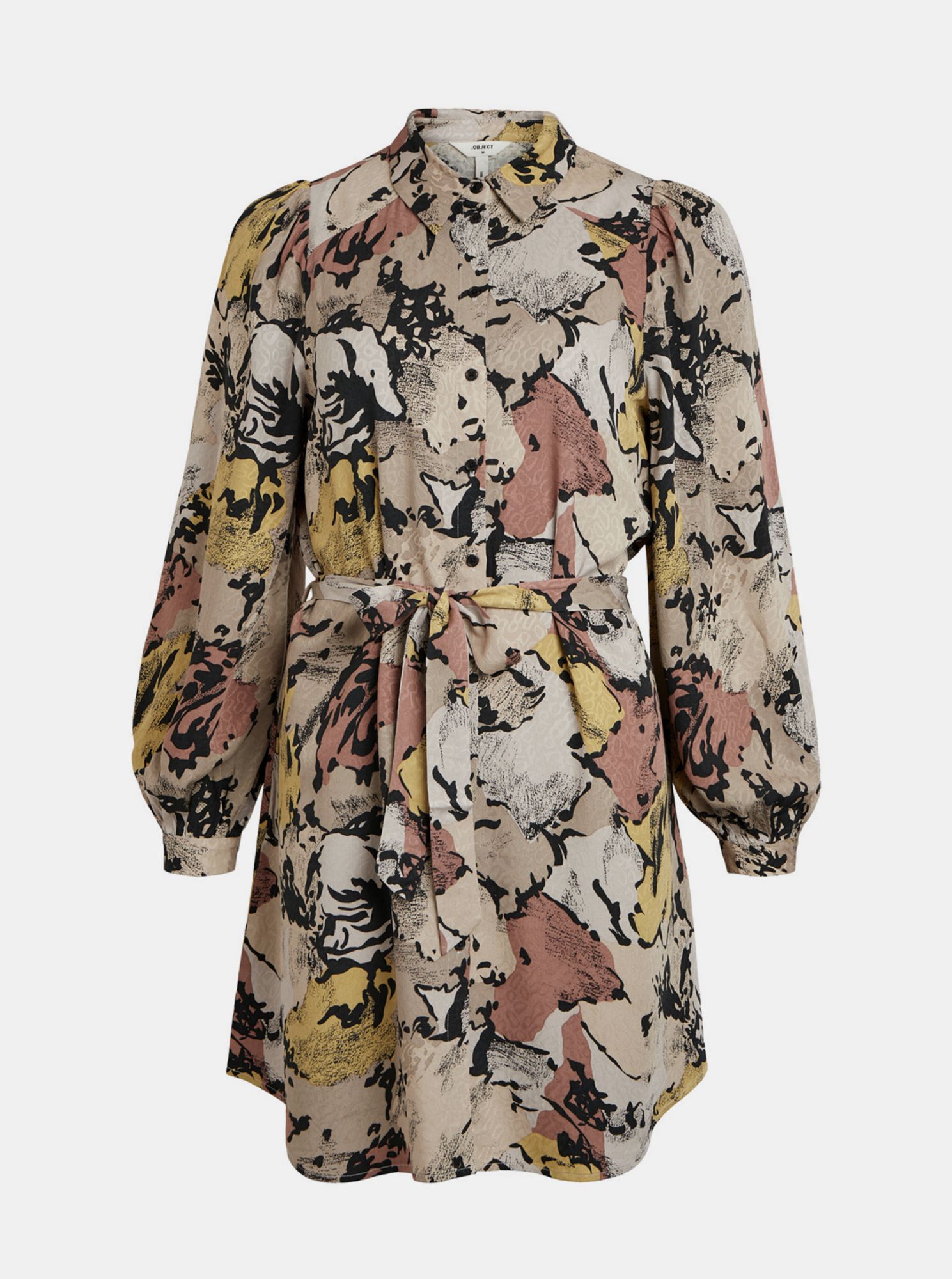 .OBJECT béžové volné šaty se vzory
