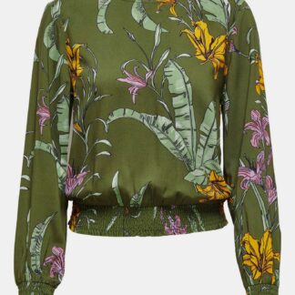 Only zelená dámská halenka Palm s květinovým motivem