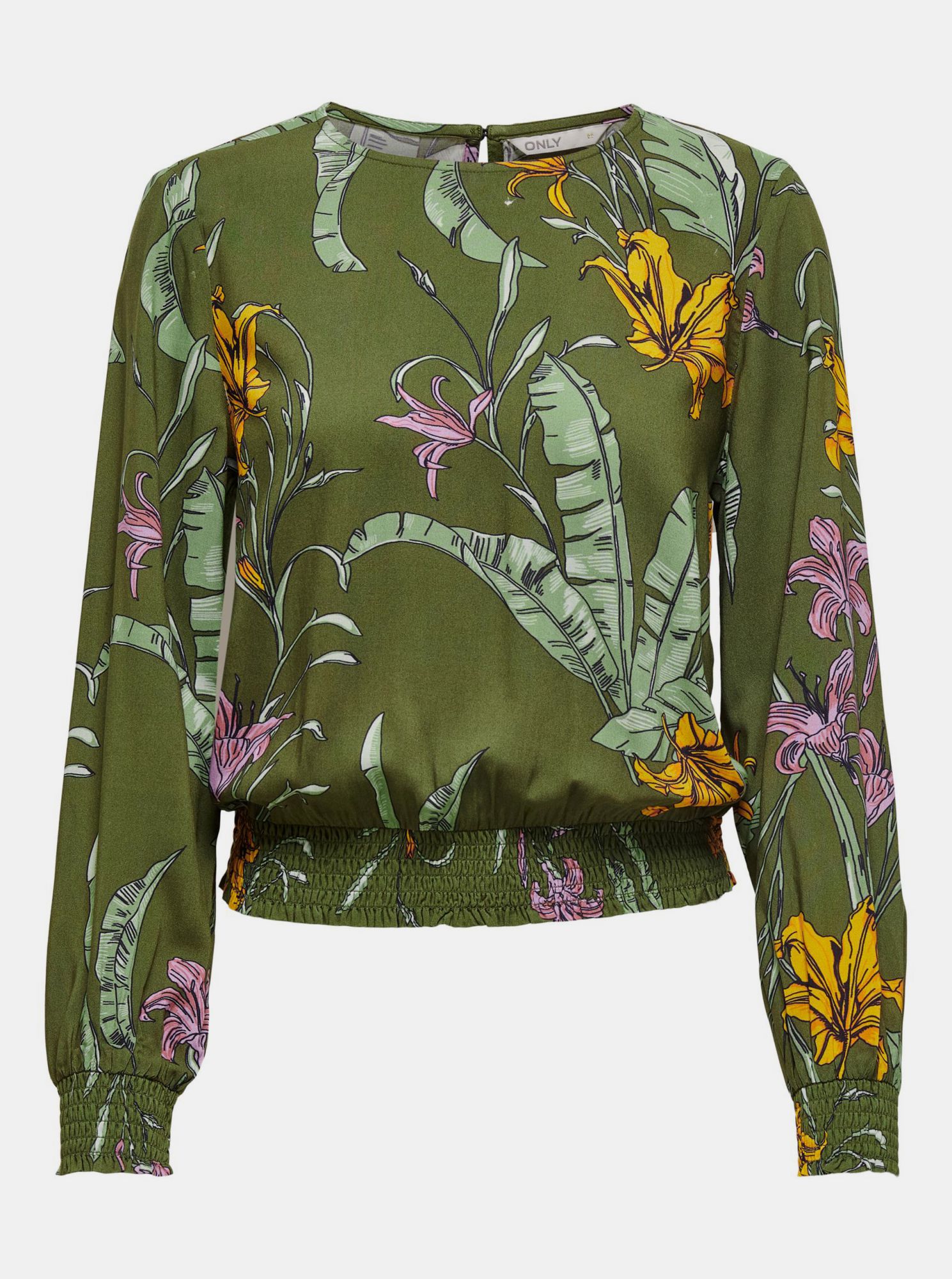 Only zelená dámská halenka Palm s květinovým motivem